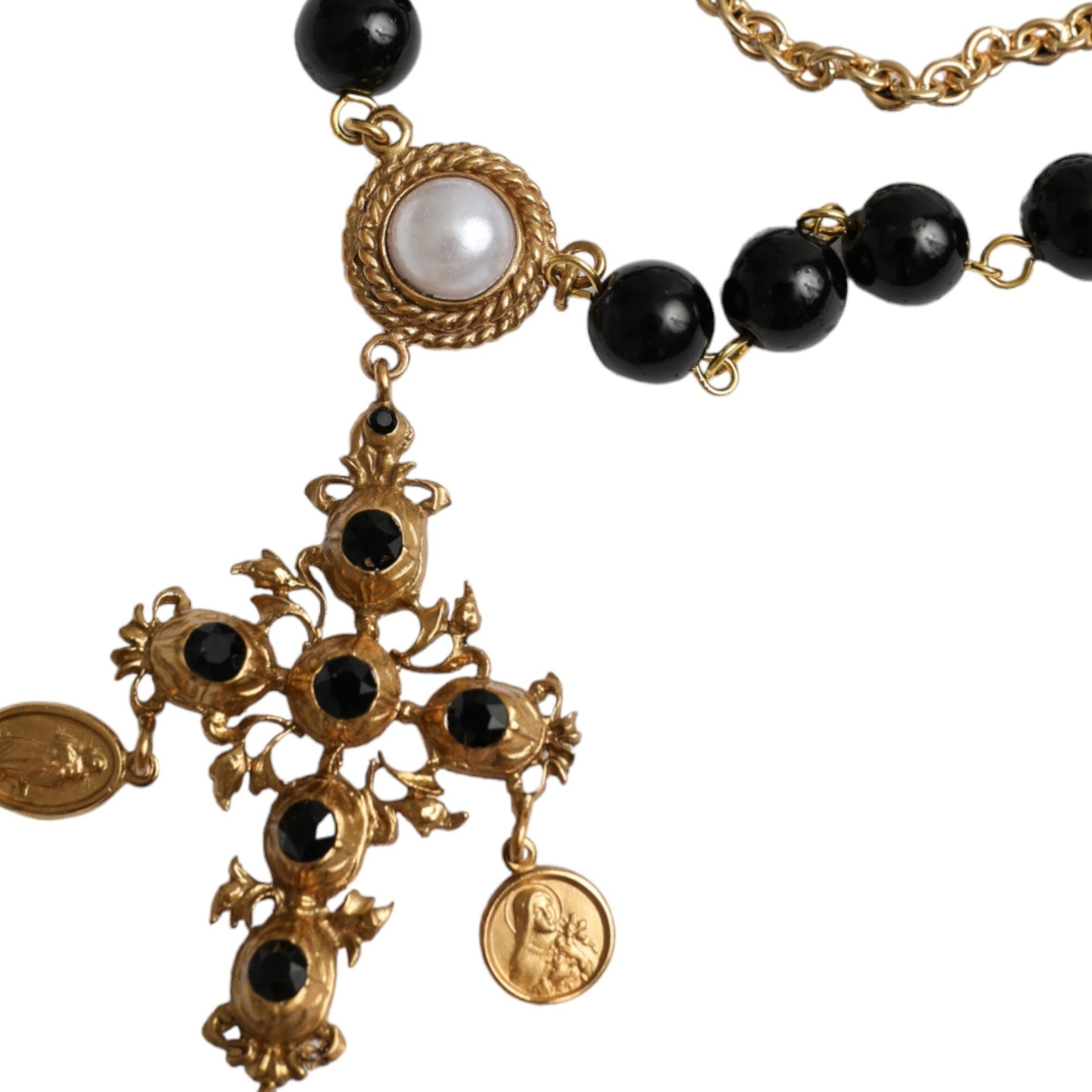 Dolce & Gabbana White Cotton Necklace Short Sleeves T-shirt