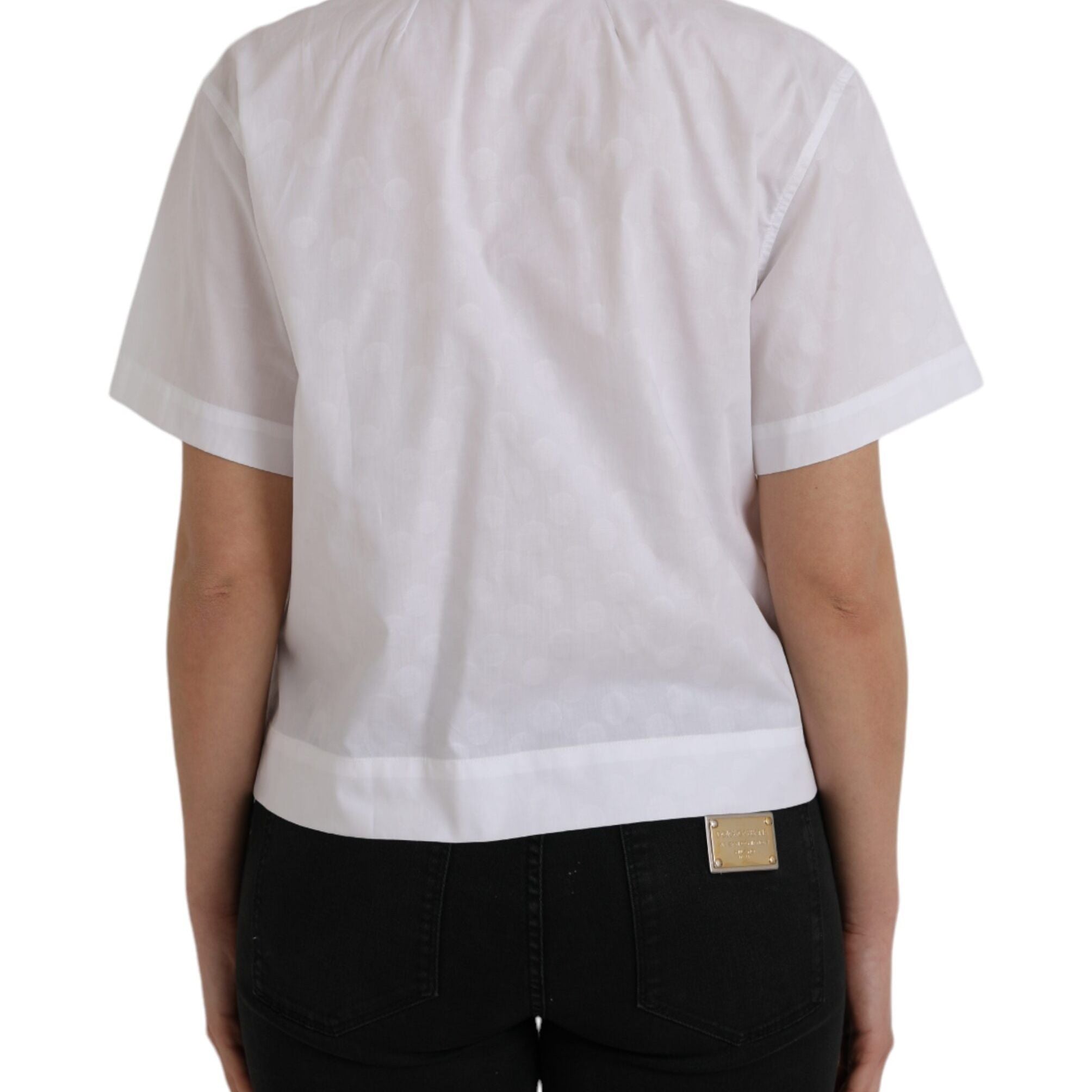Dolce & Gabbana White Collared Short Sleeve Polo Shirt Top