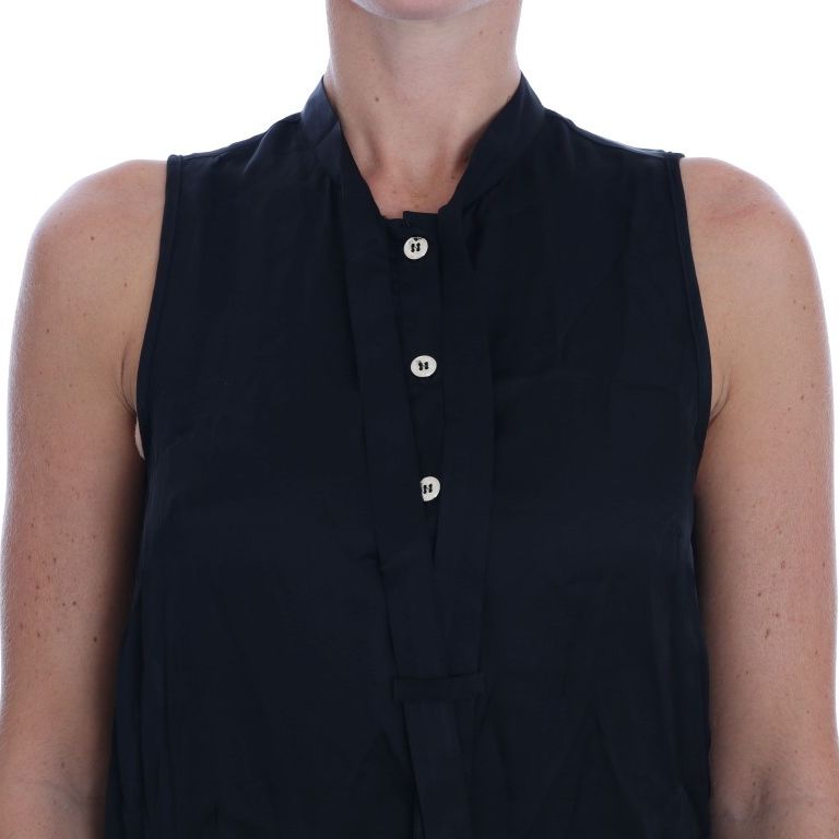 Versace Jeans Black Sleeveless Viscose Blouse Top