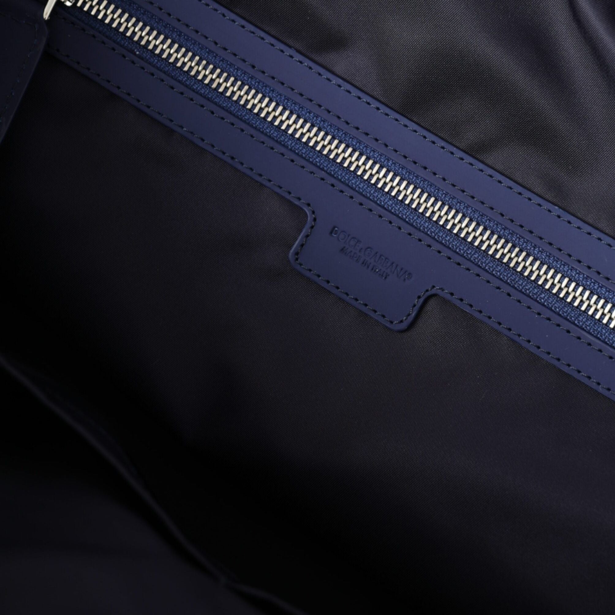 Dolce & Gabbana Blue Nylon Calfskin Hand Shoulder Duffel Bag