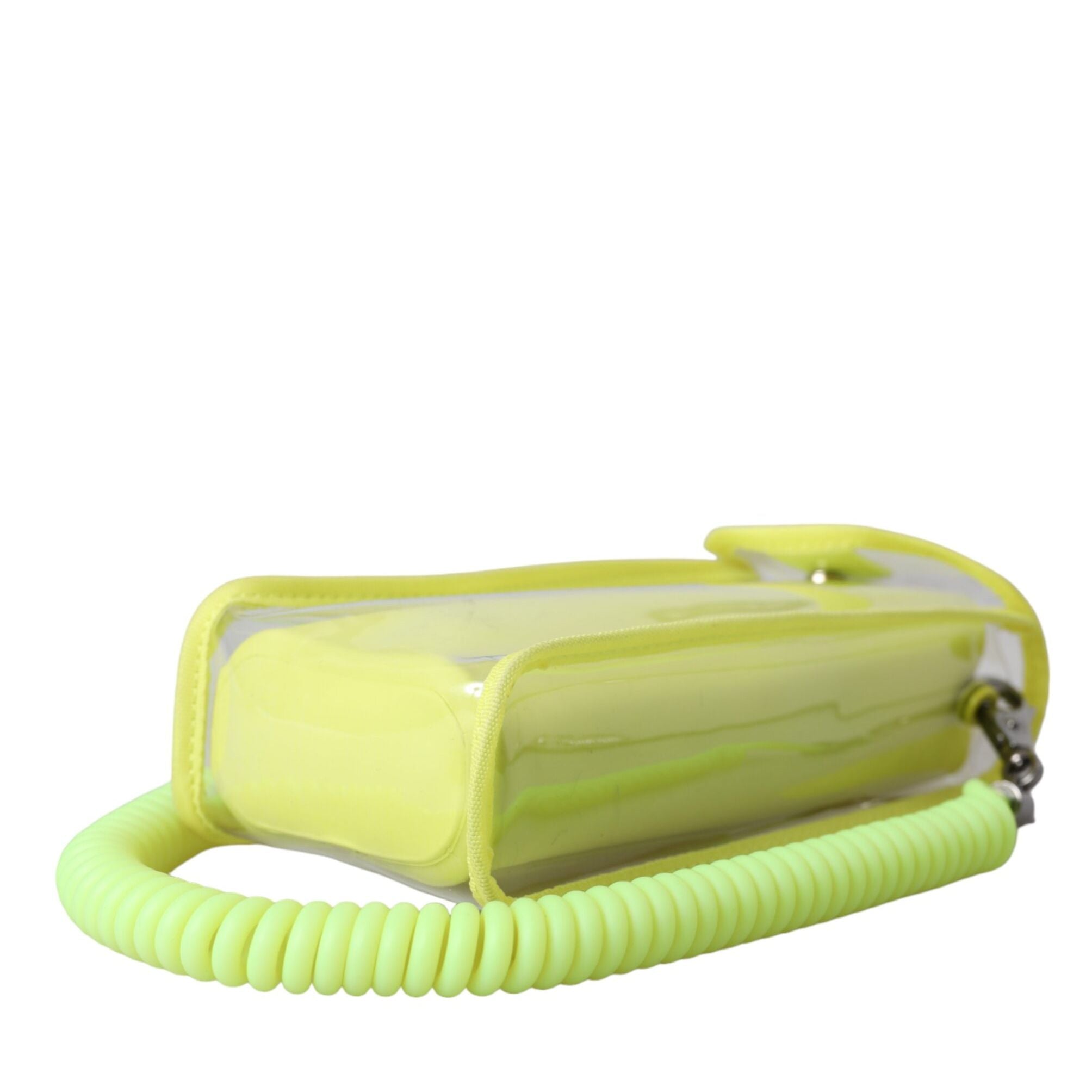 Dolce & Gabbana Yellow Green Plastic DG Logo Neck Strap Cardholder Wallet