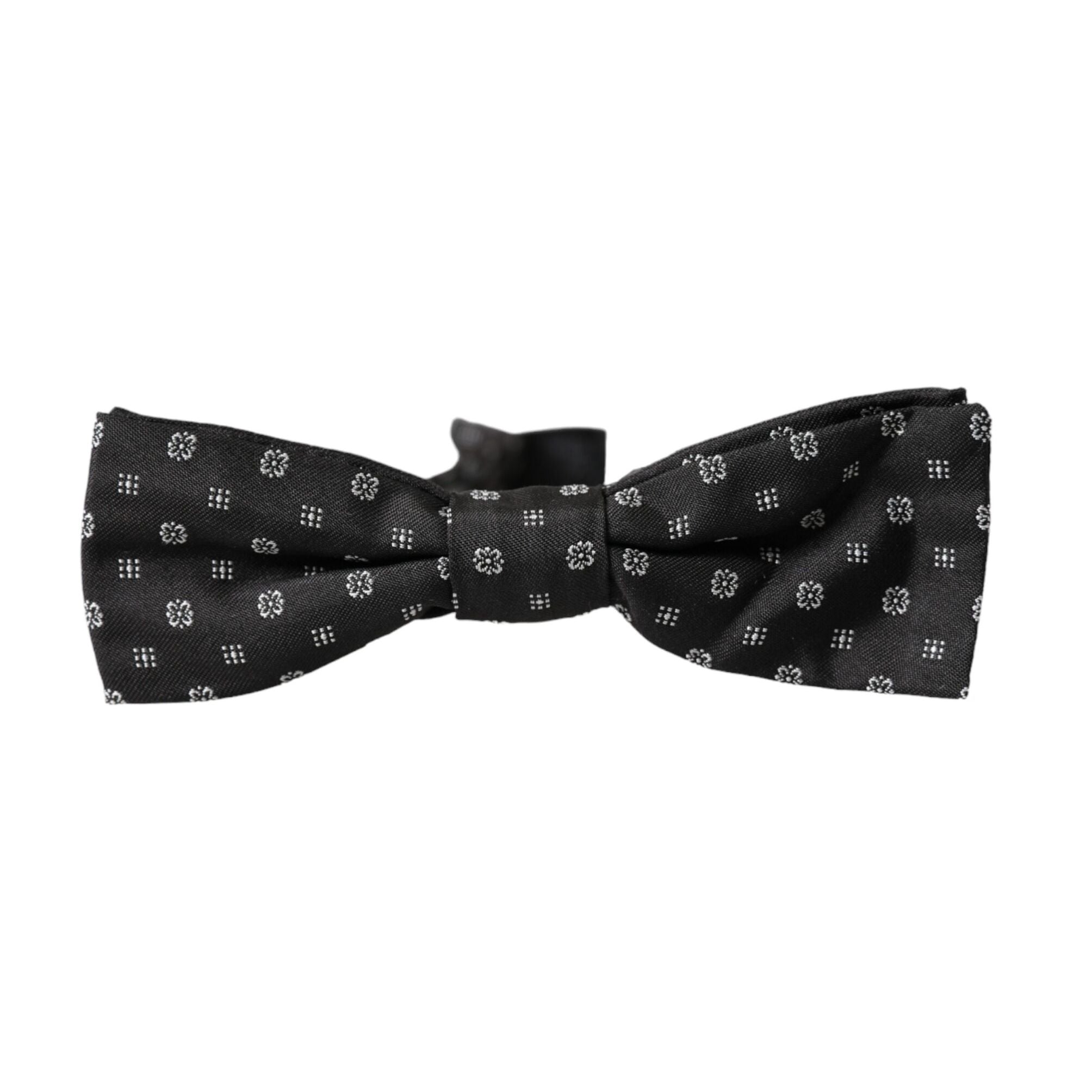 Dolce & Gabbana Black Silk Fantasy Adjustable Neck Men Papillon Bow Tie