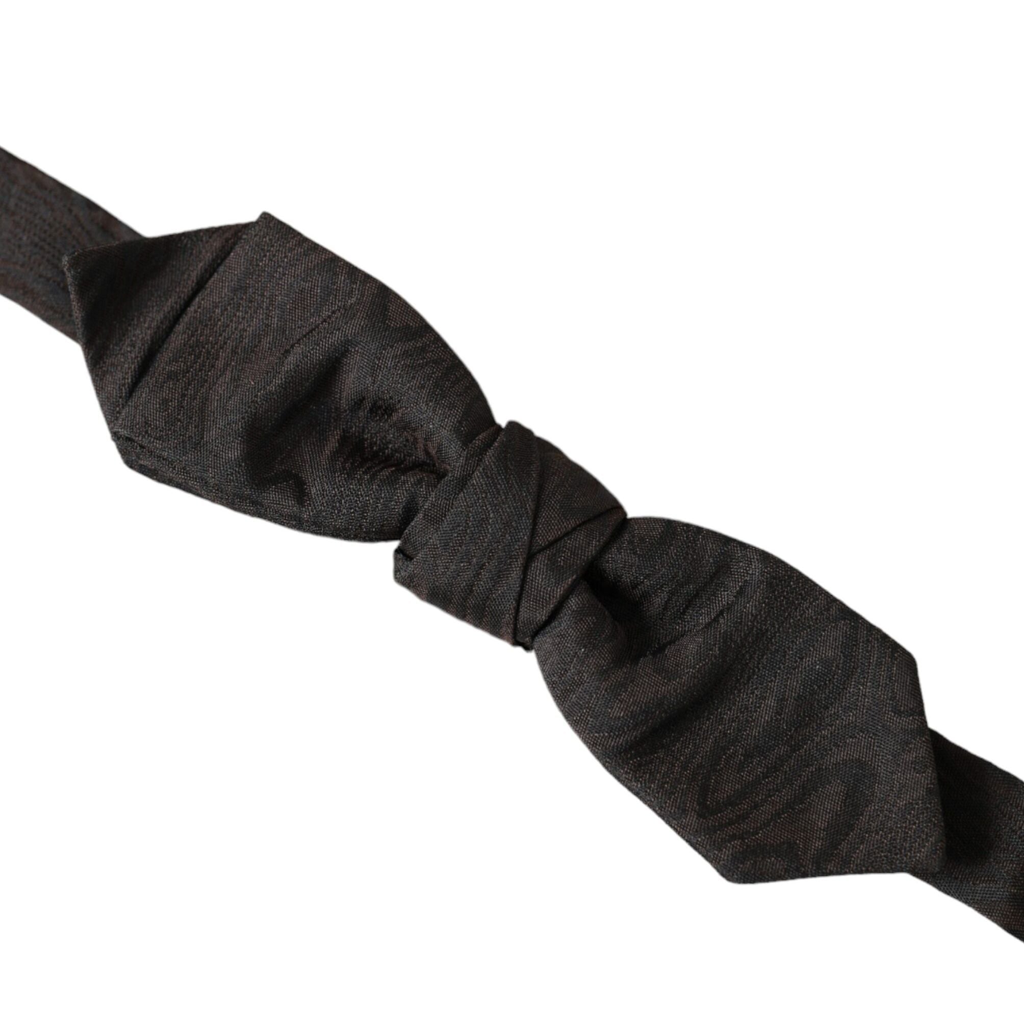 Dolce & Gabbana Black Silk Adjustable Neck Men Bow Tie