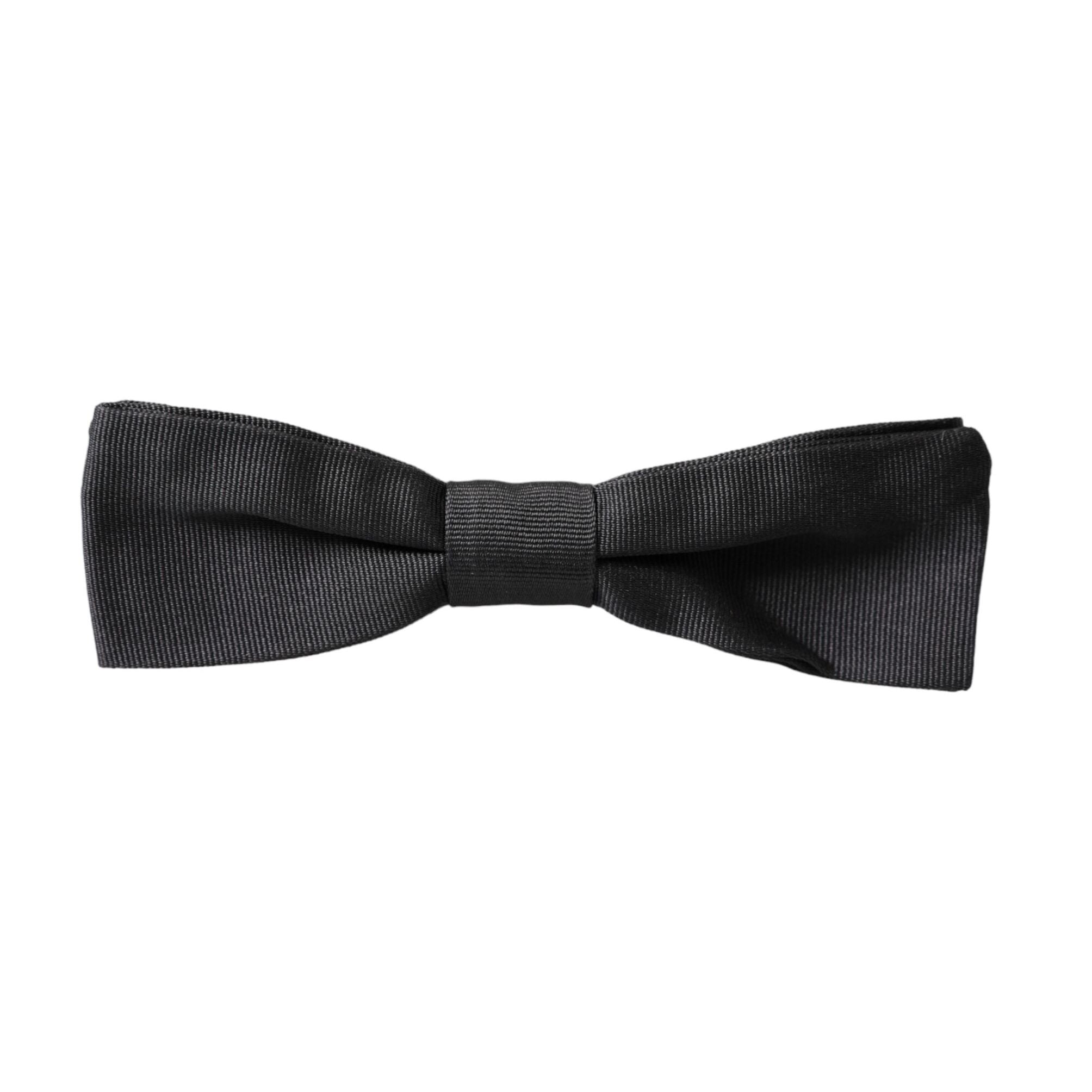 Dolce & Gabbana Black Silk Adjustable Neck Men Bow Tie