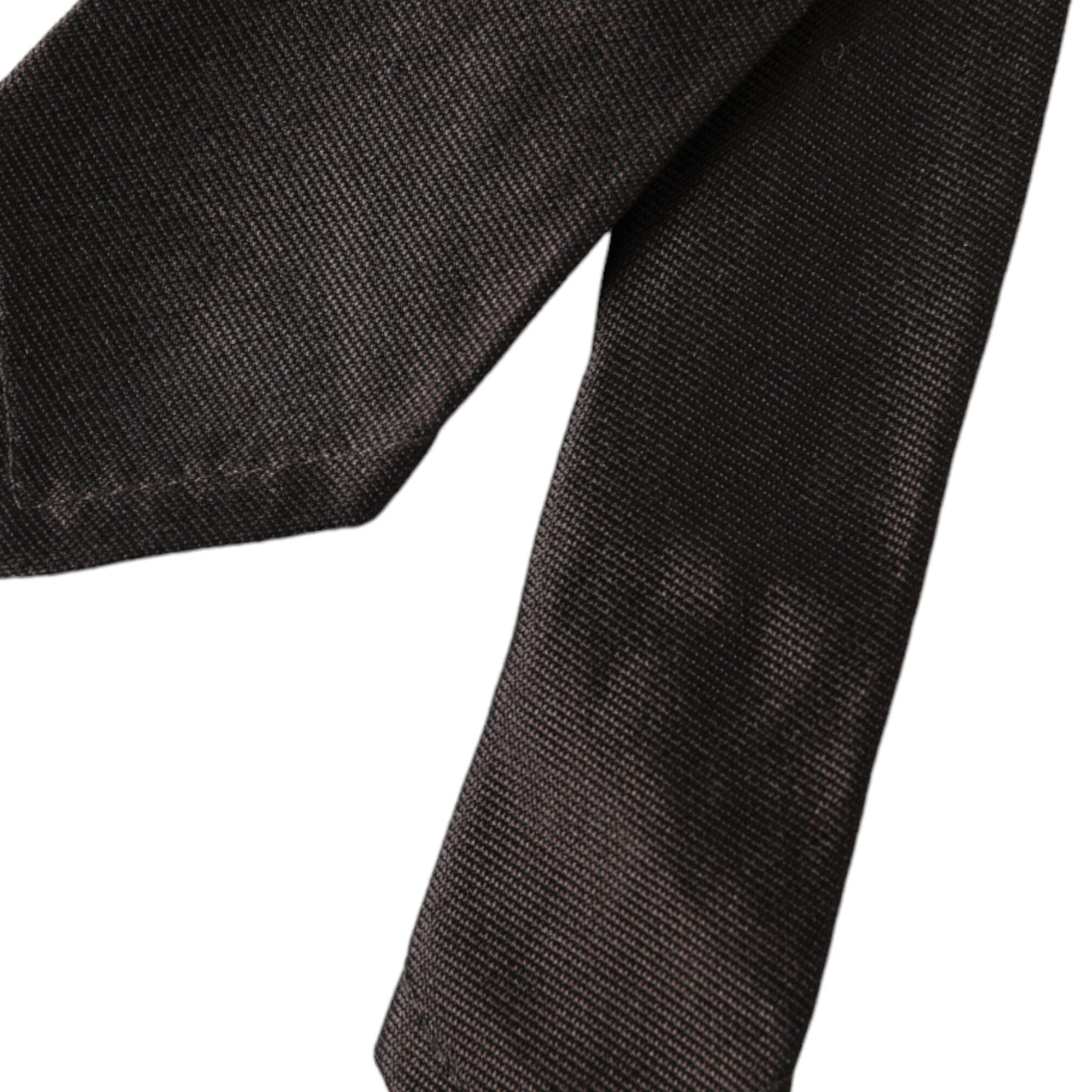 Dolce & Gabbana Brown Solid 100% Silk Adjustable Tie