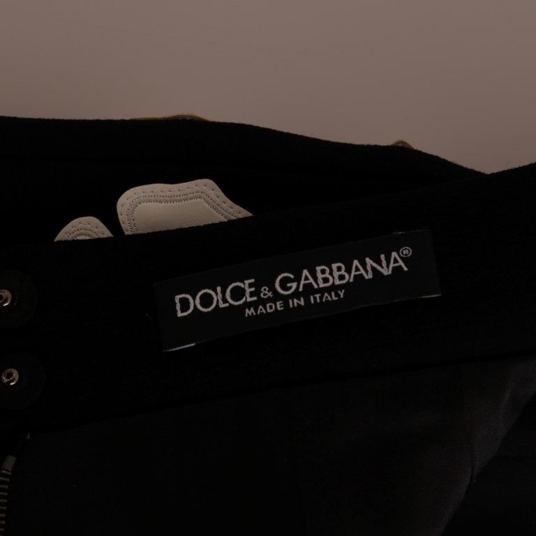 Dolce & Gabbana Black Crystal Floral Pencil Skirt