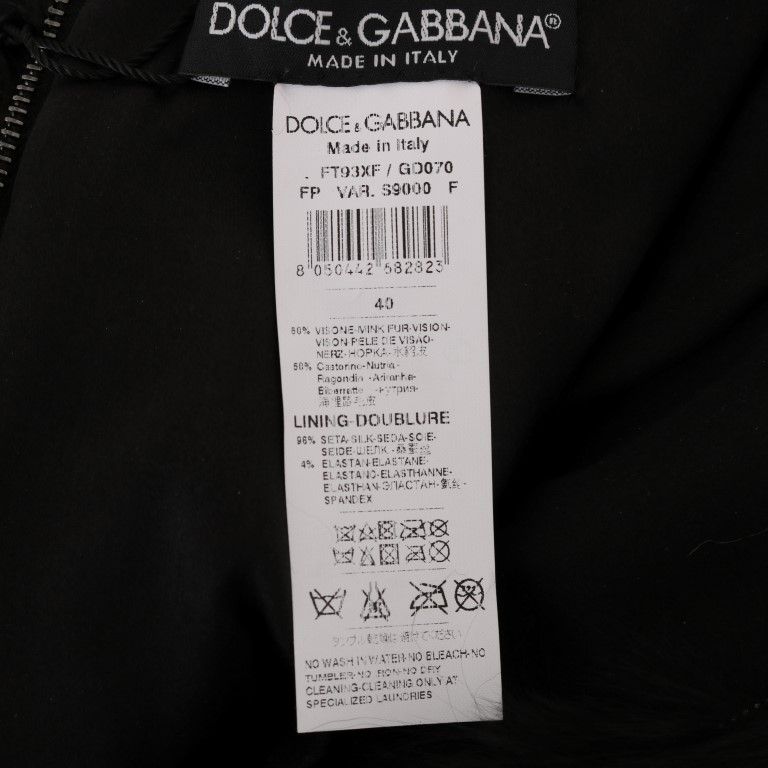 Dolce & Gabbana Black Mink Nutria Fur Mini Hot Pants