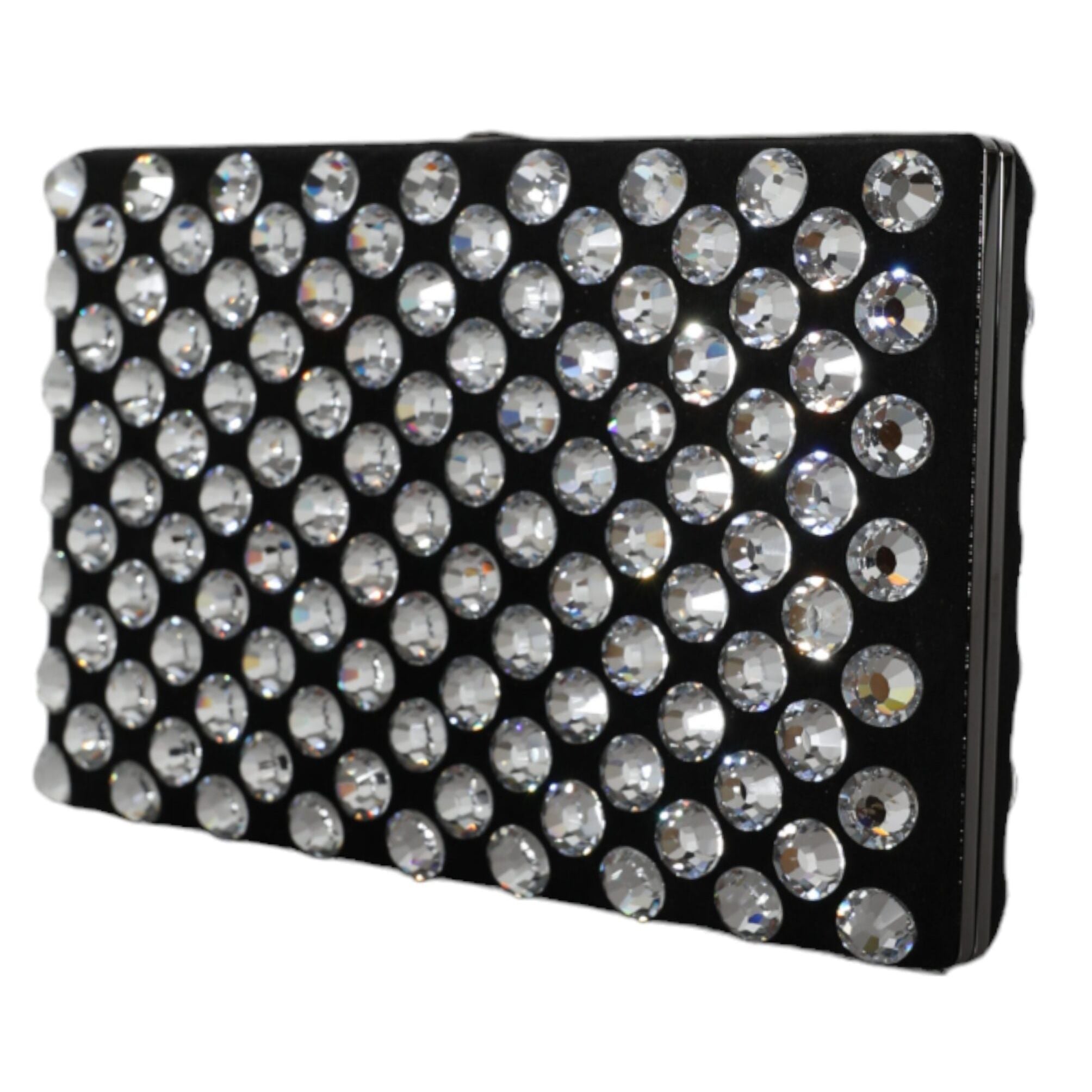 Dolce & Gabbana Black Velvet Crystal Clutch Evening Party Purse Bag