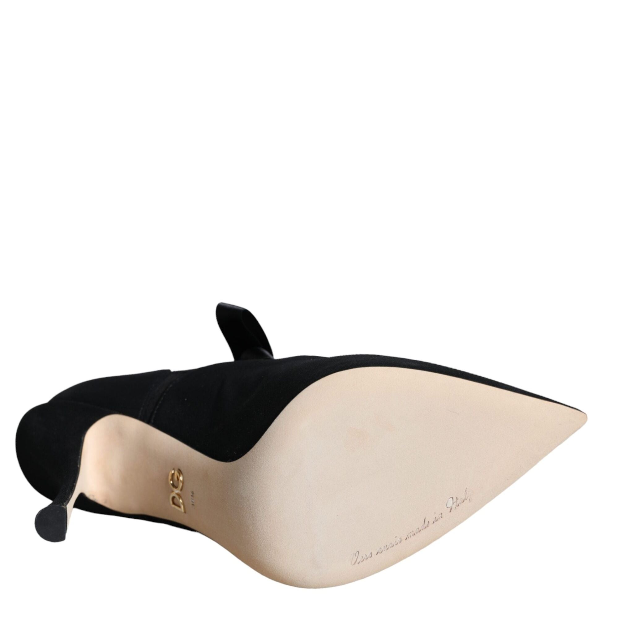 Dolce & Gabbana Black Stiletto Heels Mid Calf Boots Shoes