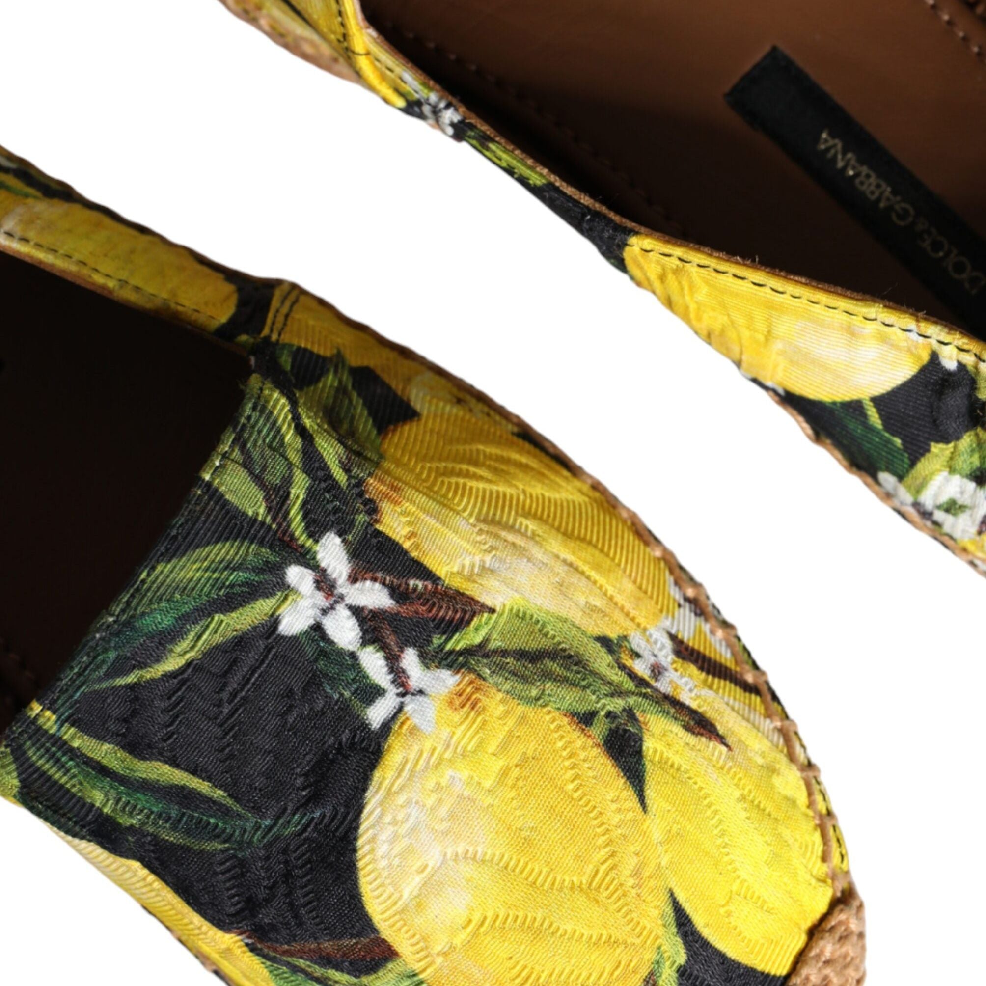 Dolce & Gabbana Multicolor Lemon Slip On Espadrilles Shoes