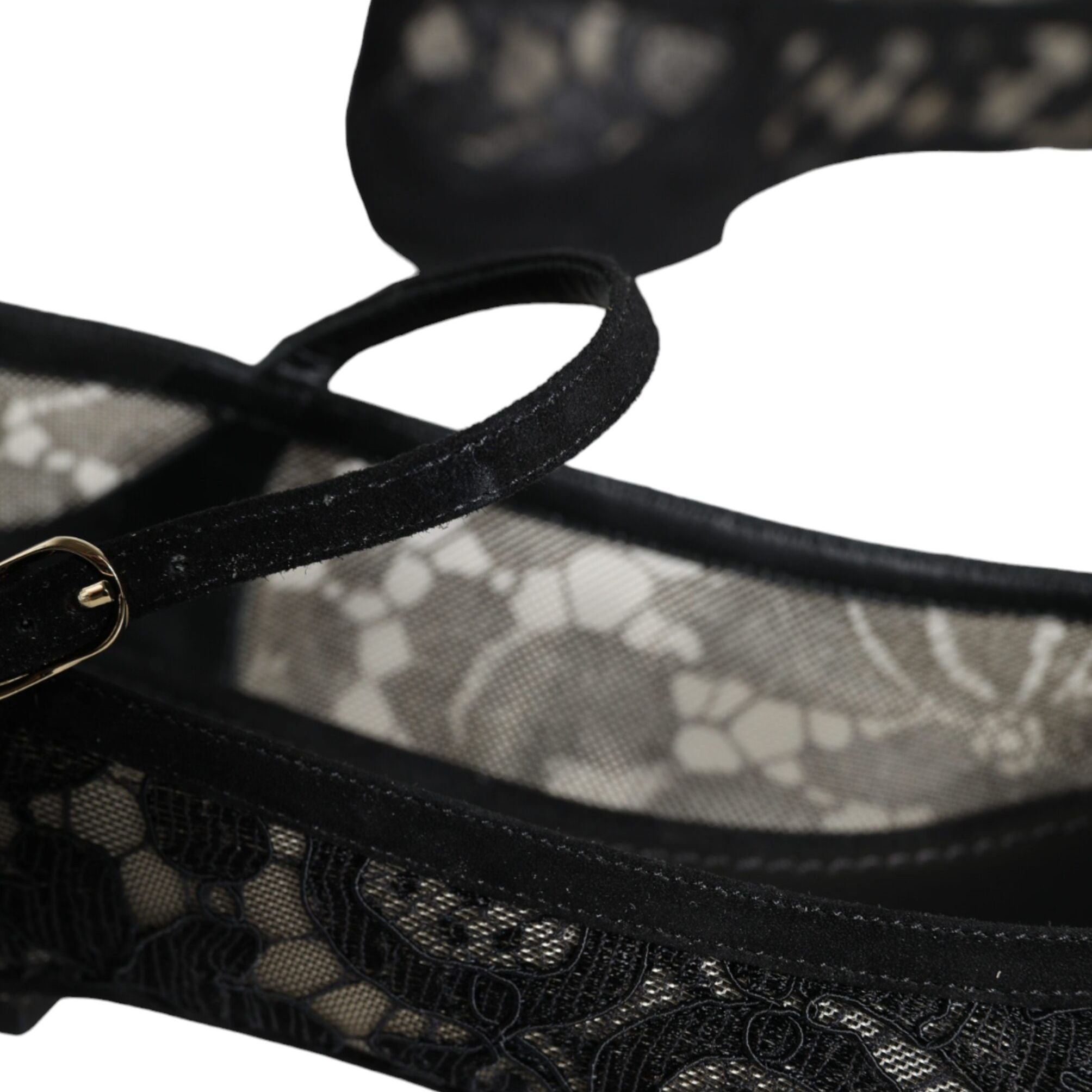 Dolce & Gabbana Black Taormina Lace Bellucci Flats Shoes