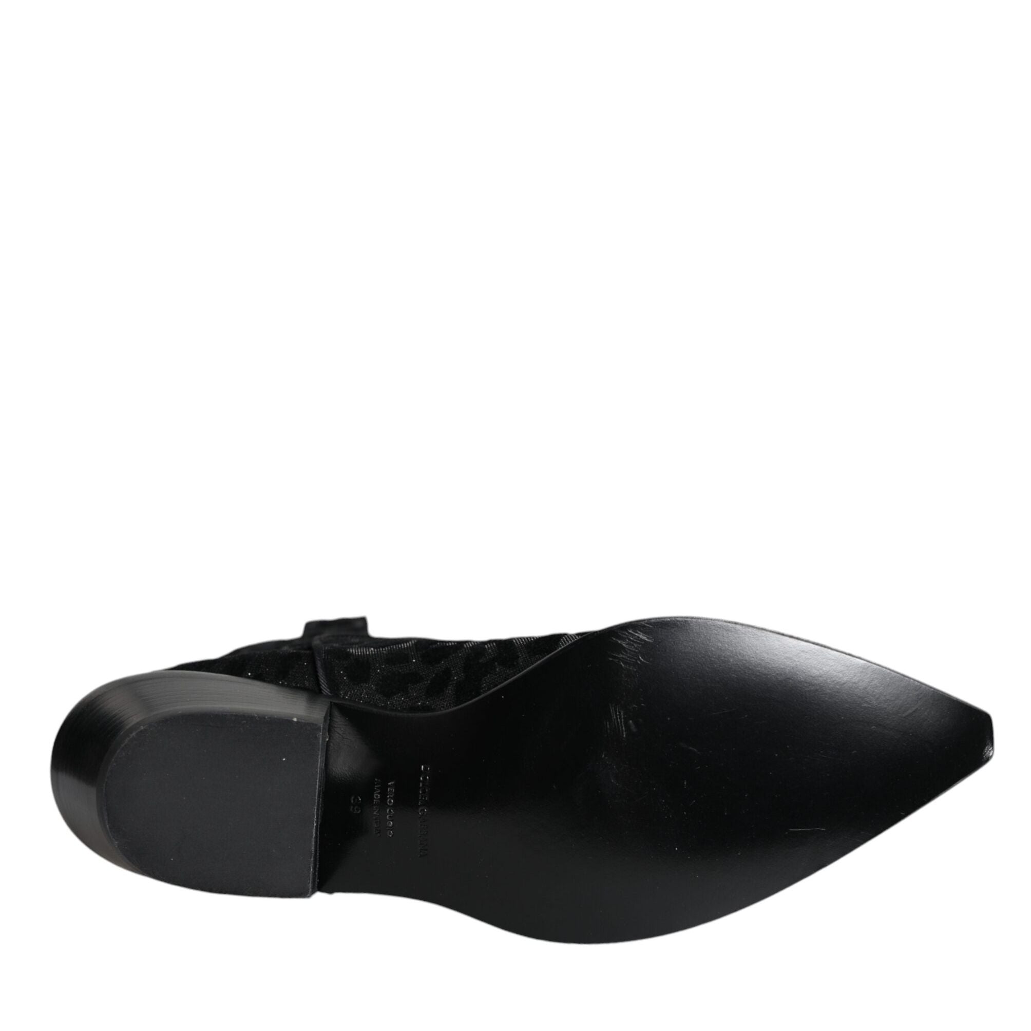 Dolce & Gabbana Black Gray Leopard Cowboy Boots Shoes