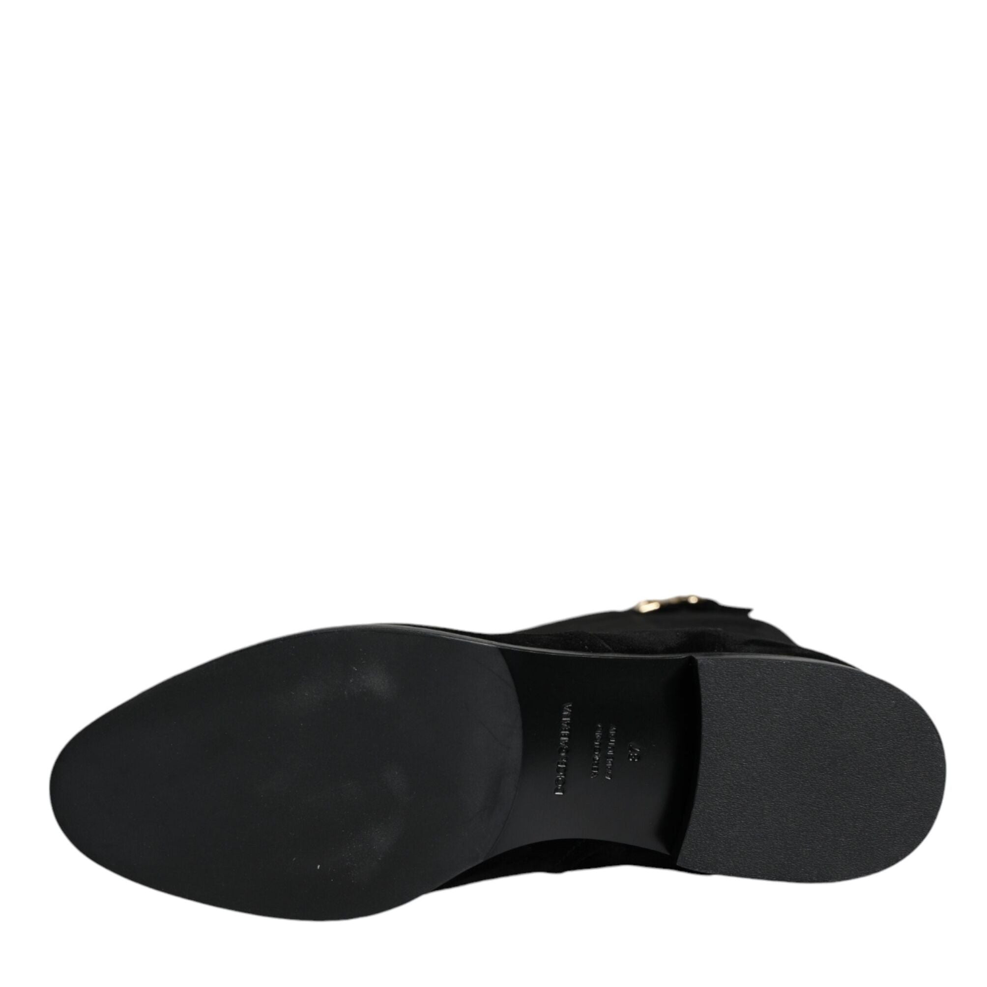 Dolce & Gabbana Black Suede Leather Knee High Boots Shoes