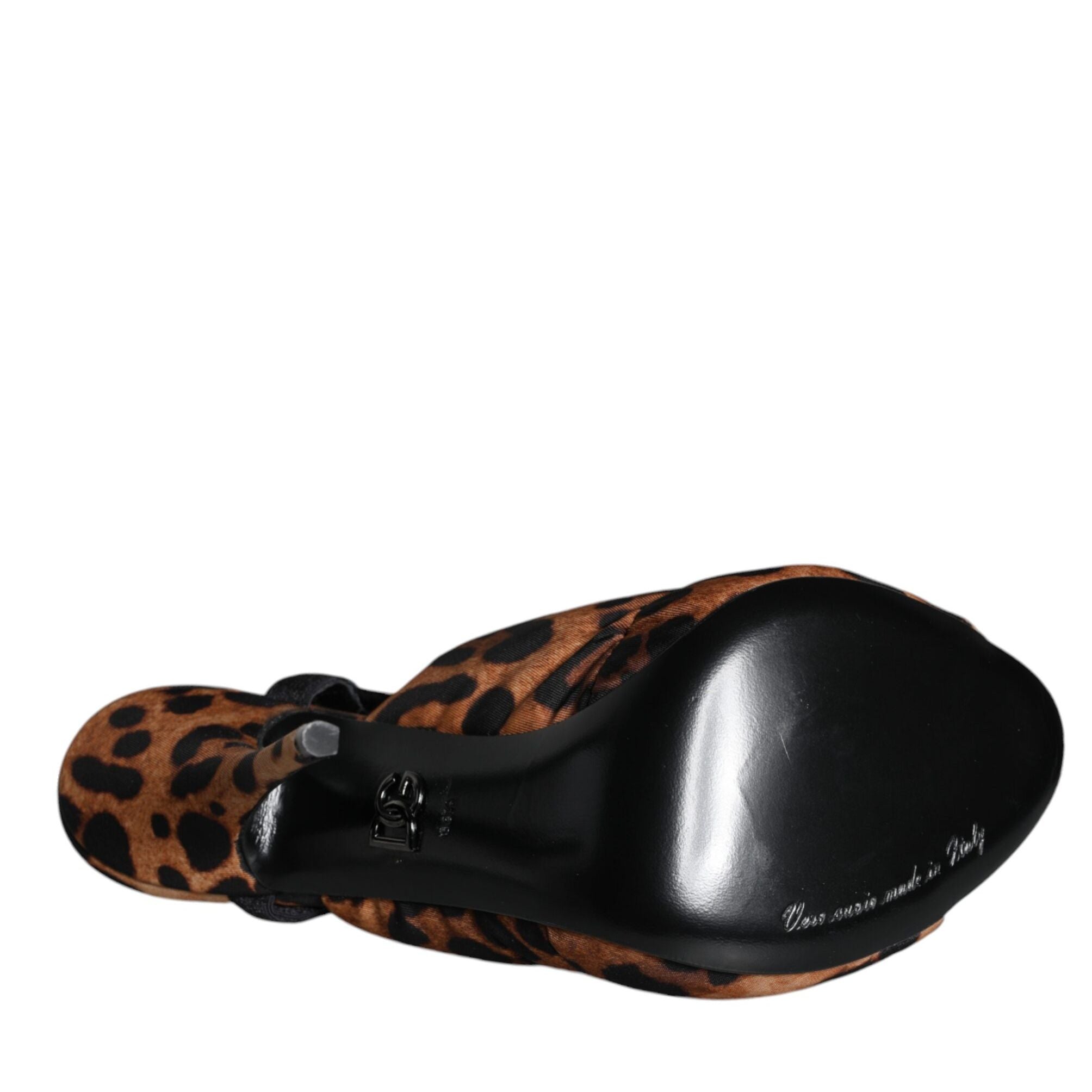 Dolce & Gabbana Brown Leopard Keira Slingback Sandals Shoes