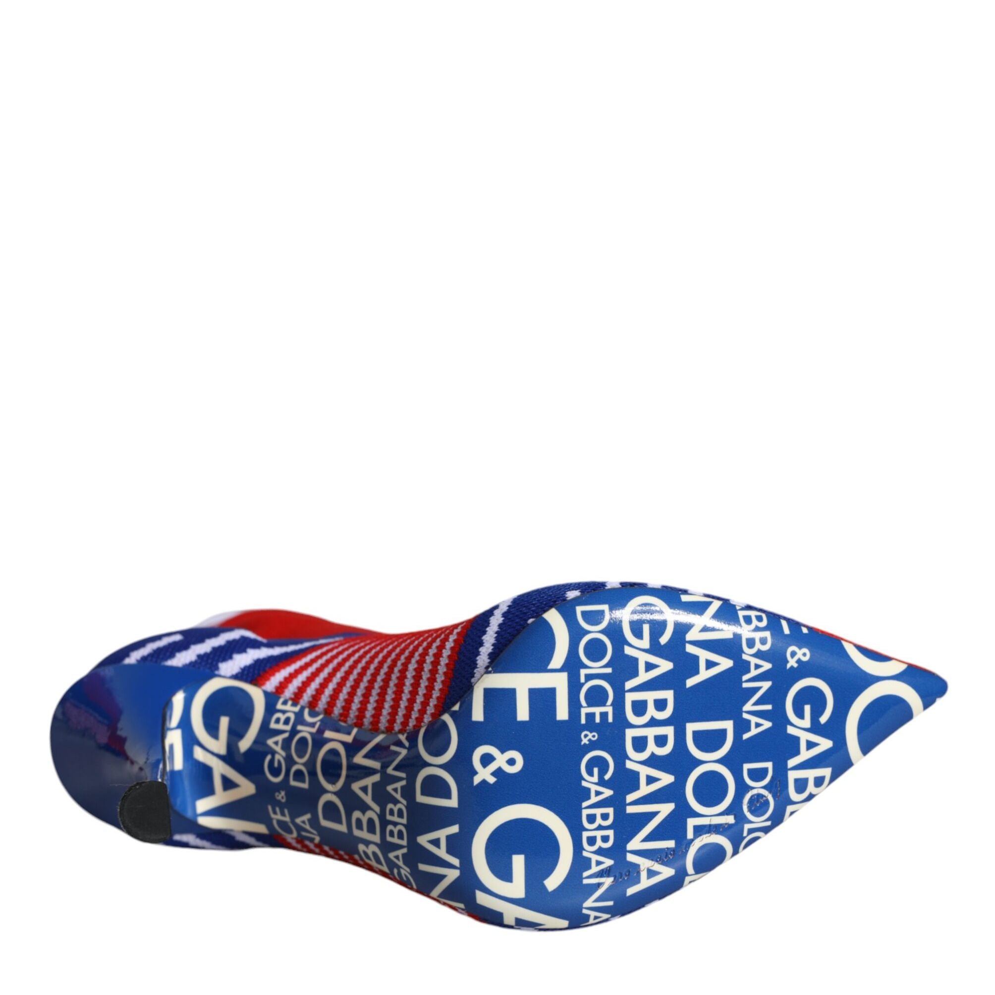 Dolce & Gabbana Red Blue Stretch Sock Style Ankle Boots Logo Shoes