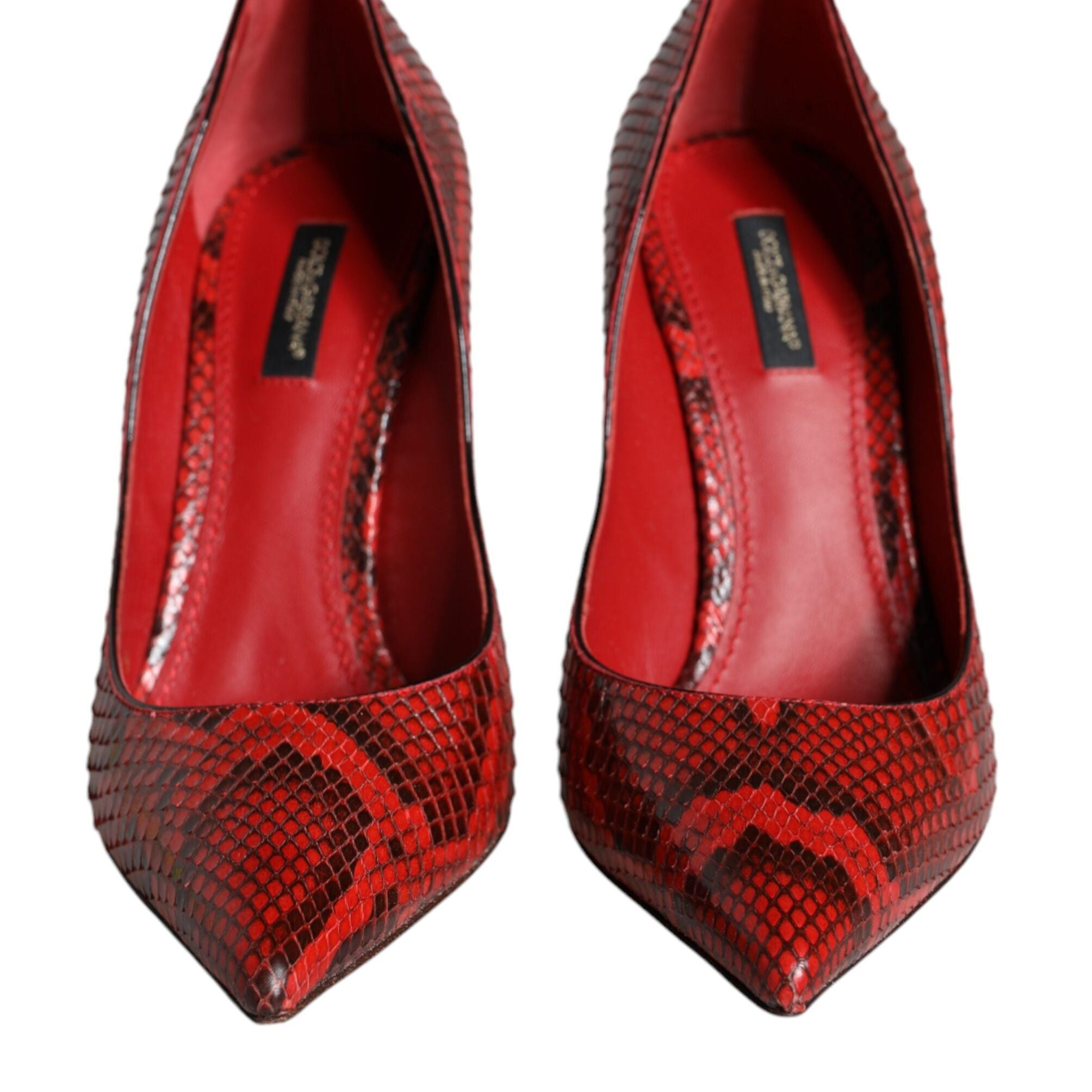 Dolce & Gabbana Red Leather Stiletto High Heels Pumps Shoes