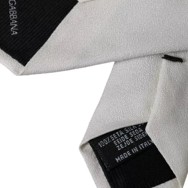 Dolce & Gabbana White Silk Classic Adjustable Men Tie