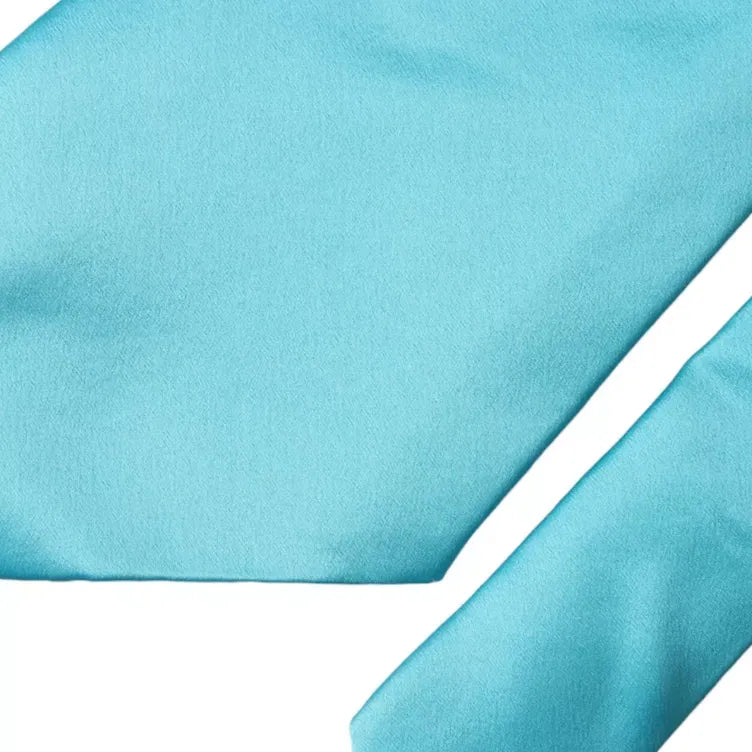 Dolce & Gabbana Light Blue Satin Silk Wide Adjustable Men Tie