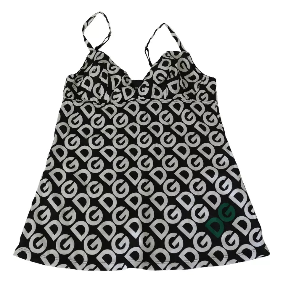 Dolce & Gabbana Black DG Mania Print Sleeveless Swimwear