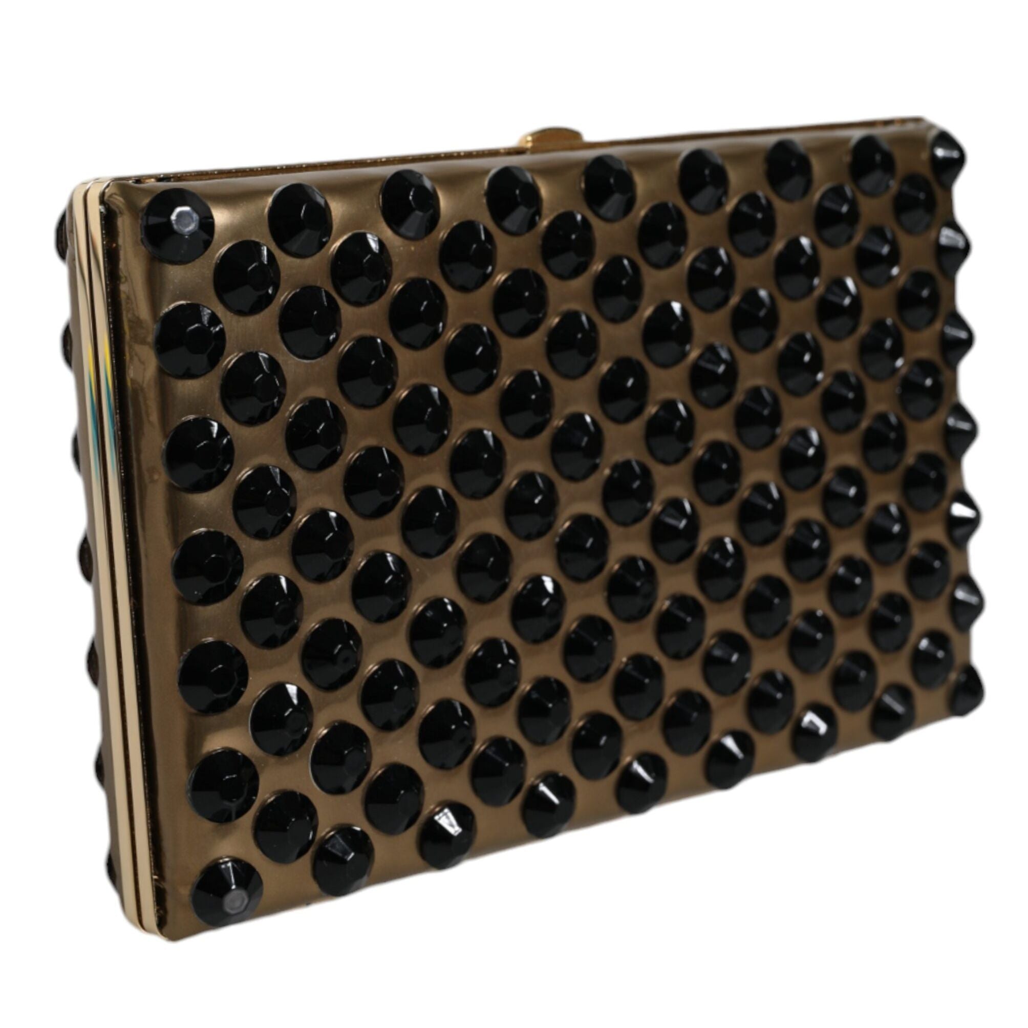 Dolce & Gabbana Gold Crystal Bifold Clutch Evening Party Women Purse Bag