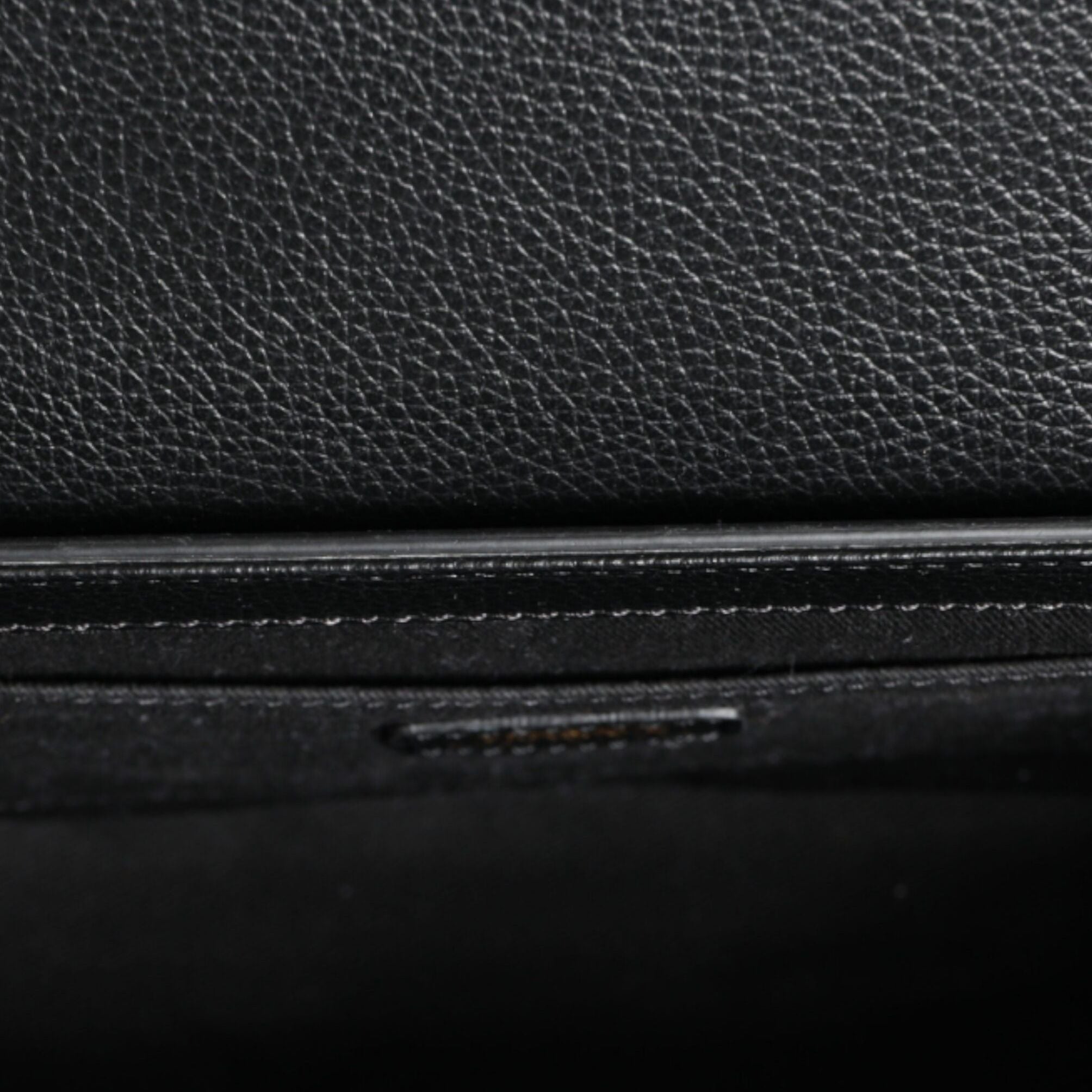 Versace Black Grainy Calf Leather Logo Crossbody Shoulder Bag