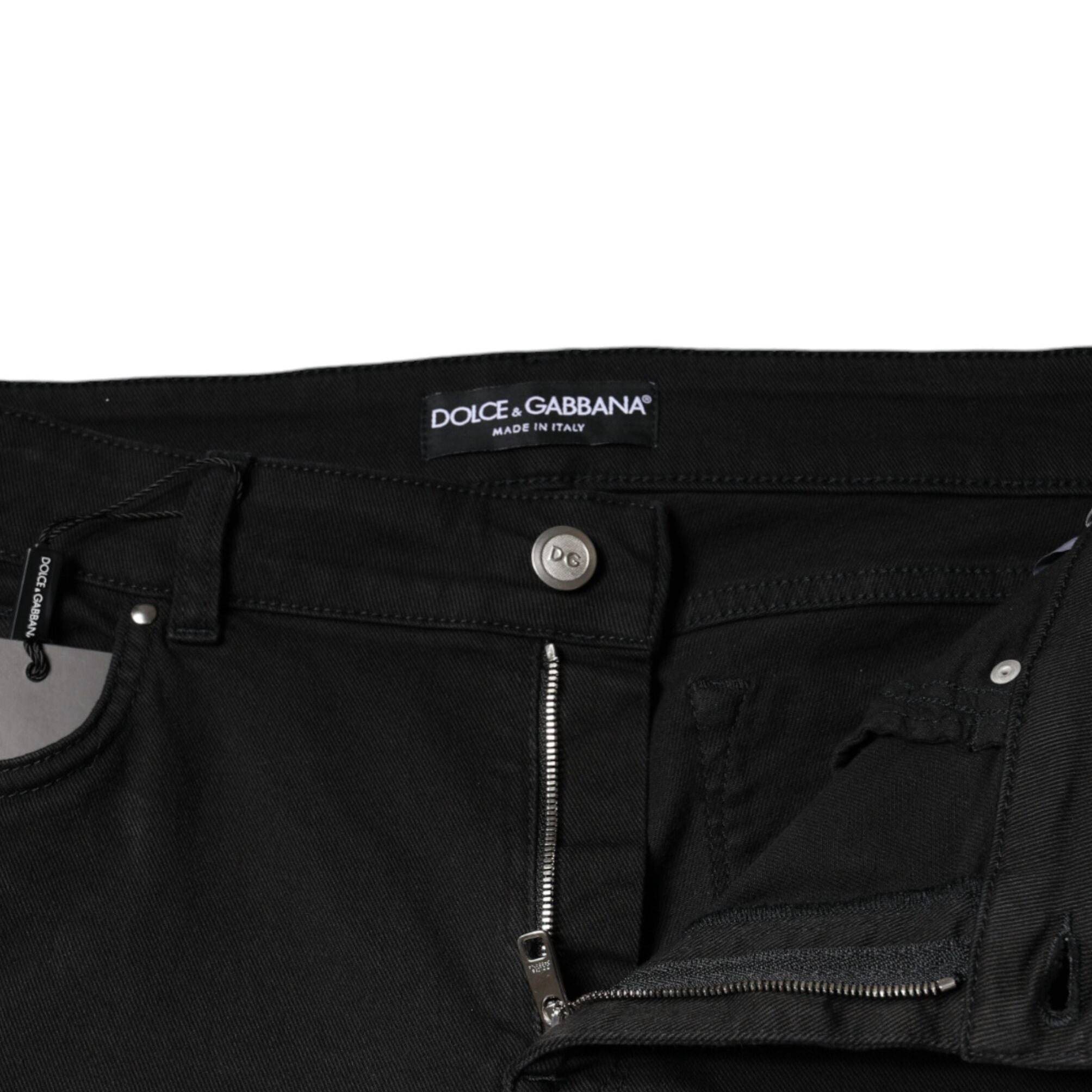 Dolce & Gabbana Black Cotton Stretch Skinny Denim Jeans
