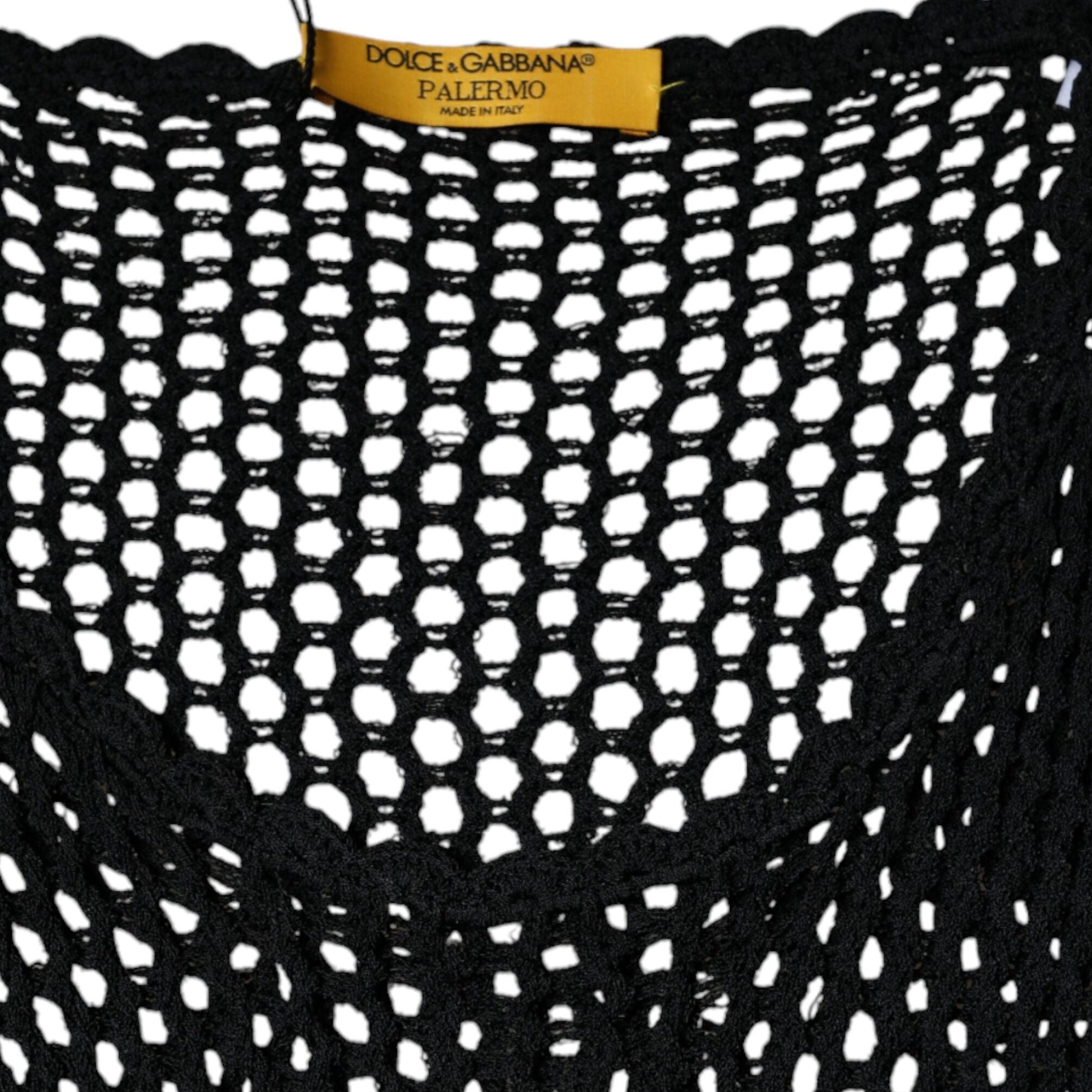 Dolce & Gabbana Black Mesh See Through Sleeveless Tank Top