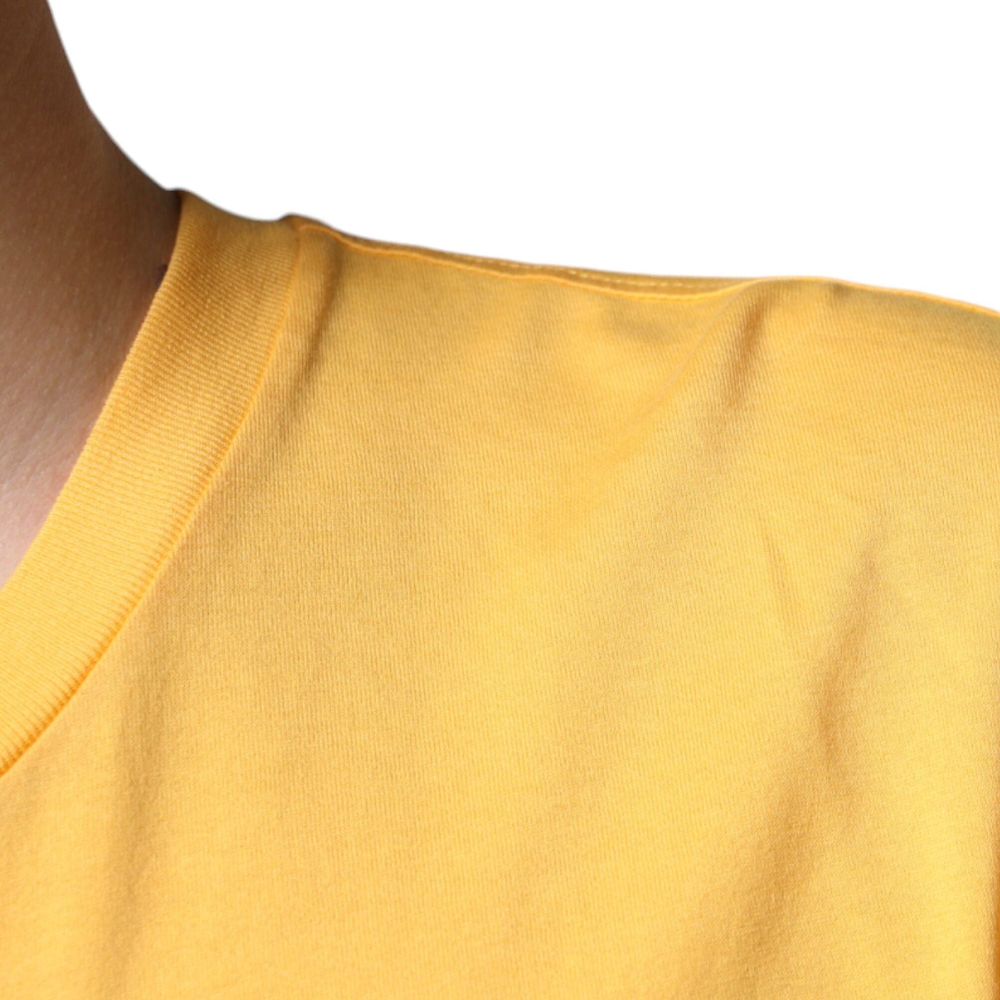 Dolce & Gabbana Yellow Secret Graden Floral Cotton Crew Neck T-shirt