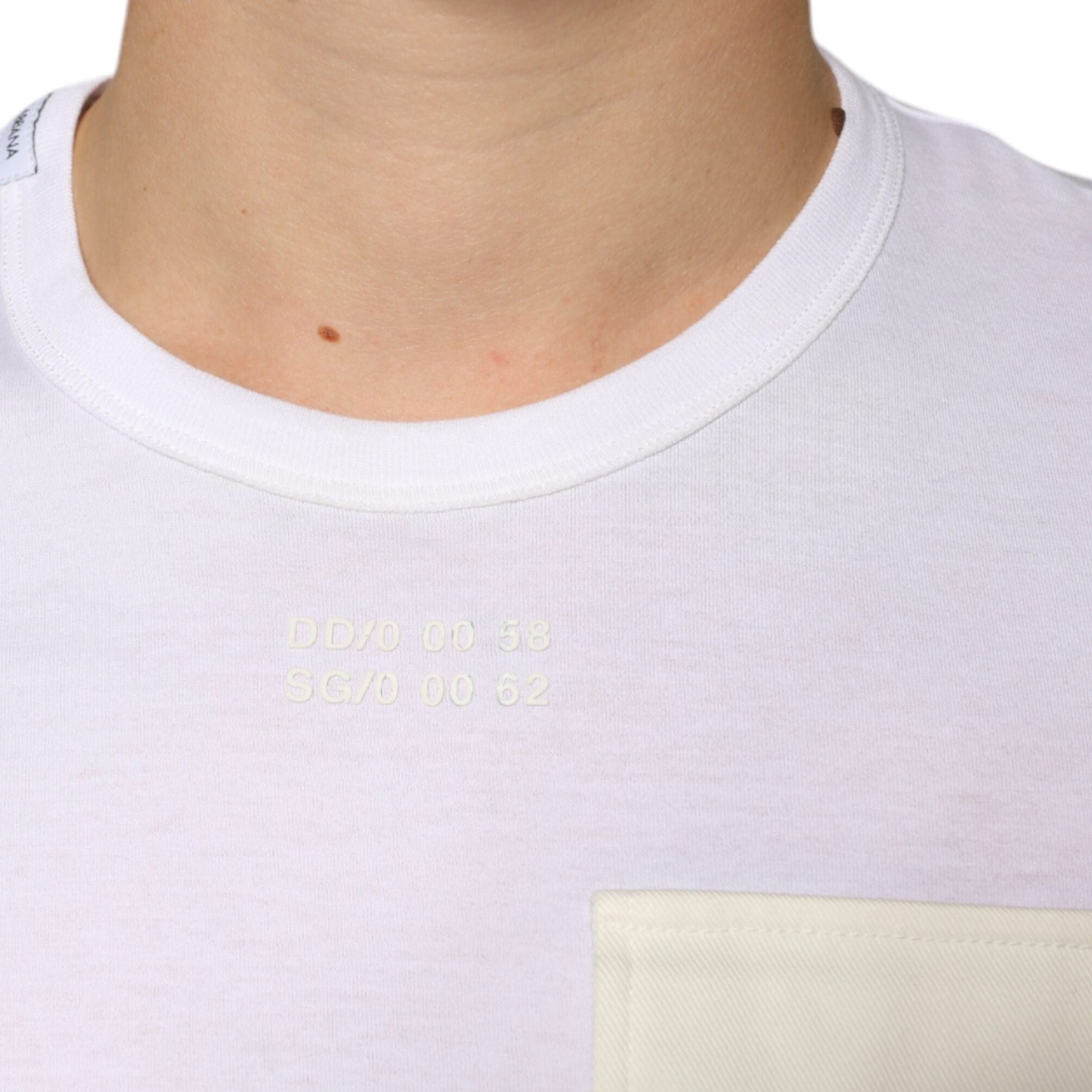 Dolce & Gabbana White Cotton Pocket Short Sleeves T-shirt