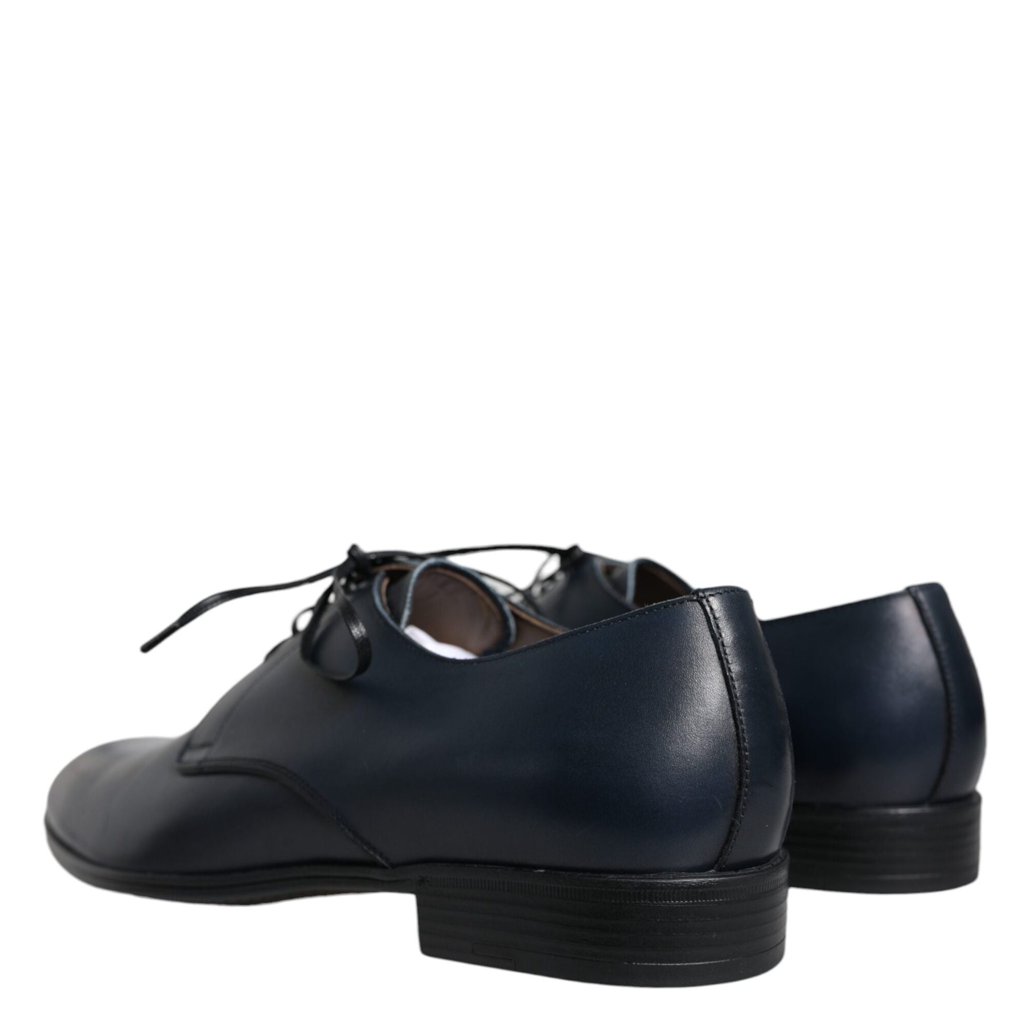 Dolce & Gabbana Navy Blue Leather Derby Dress Formal Shoes