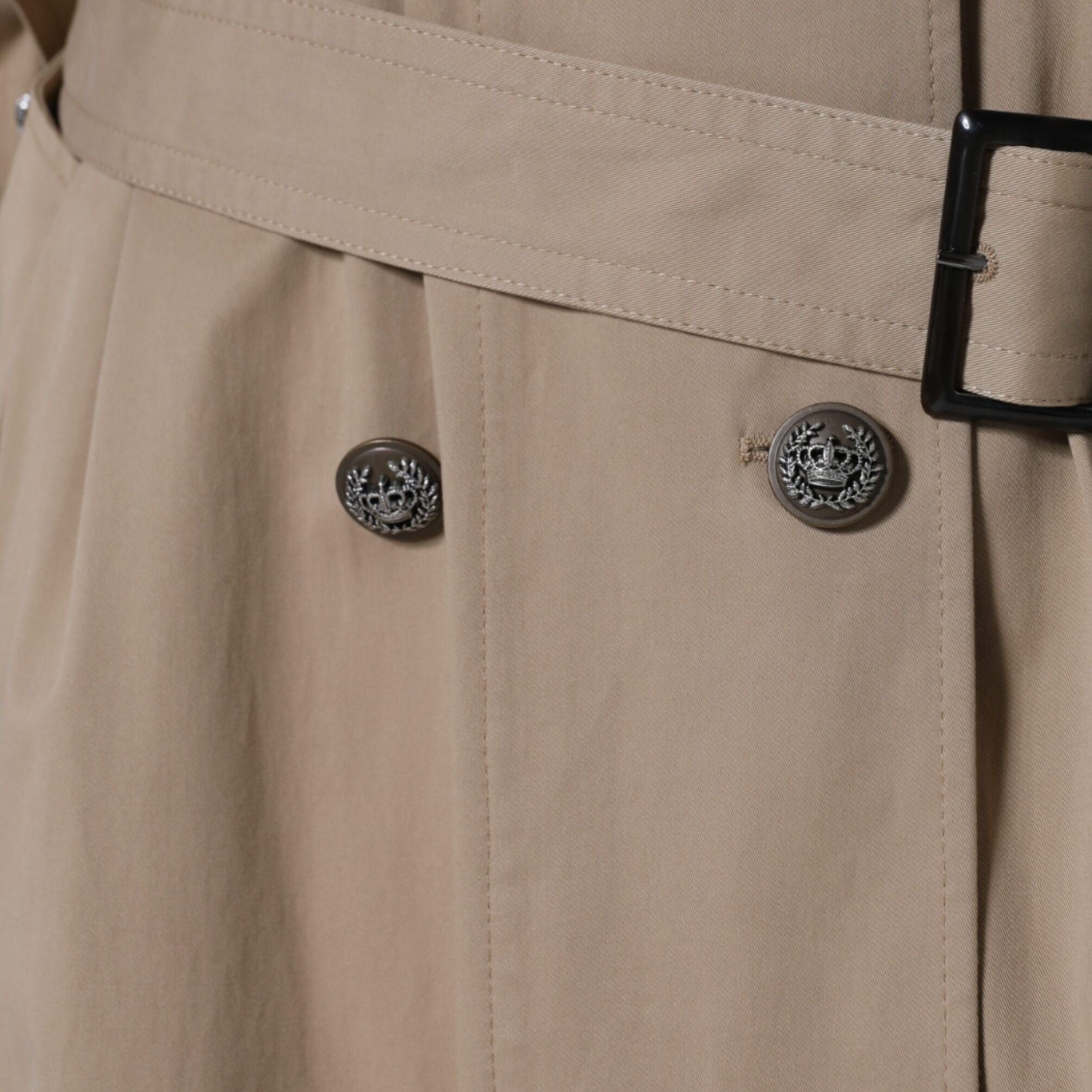 Dolce & Gabbana Khaki Double Breasted Trench Coat Jacket