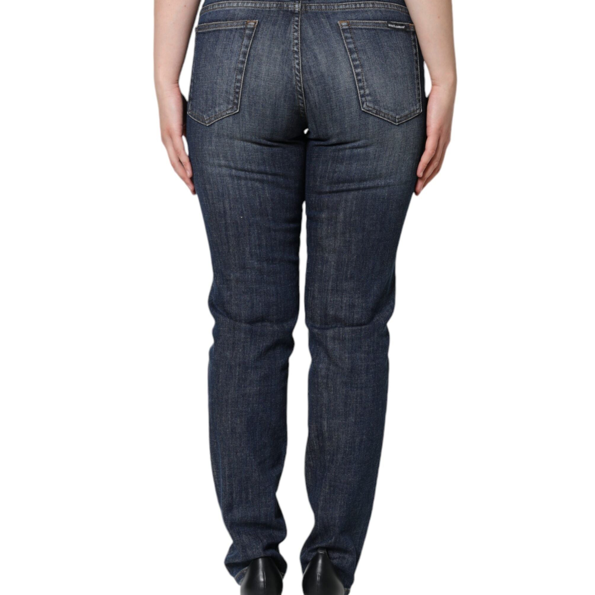 Dolce & Gabbana Dark Blue Cotton Stretch Skinny Denim Jeans