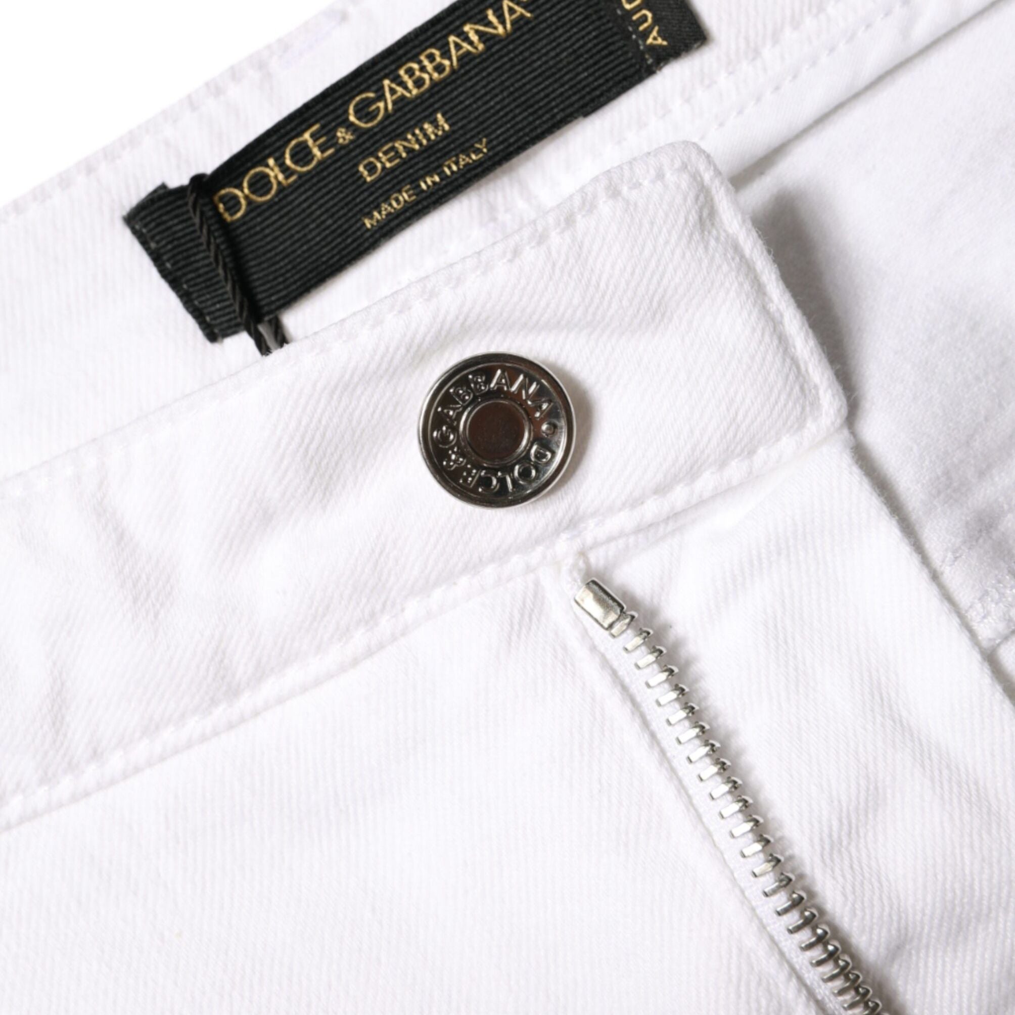 Dolce & Gabbana White Cotton Stretch AUDREY Skinny Jeans