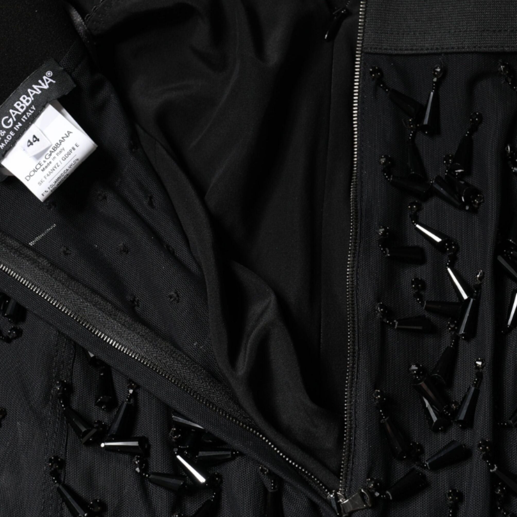 Dolce & Gabbana Black Embellished Pencil Cut Midi Skirt