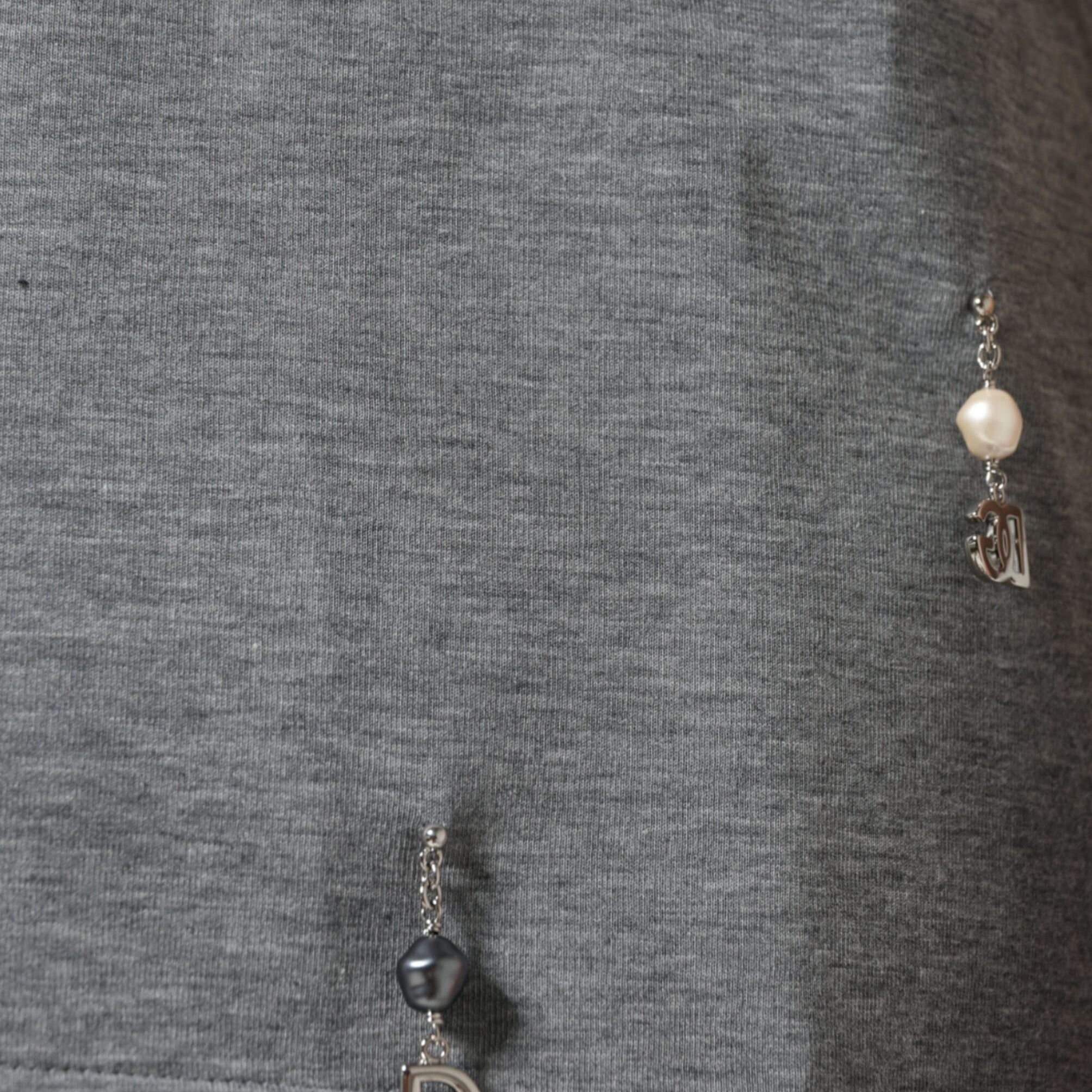 Dolce & Gabbana Gray Cotton Blend Embellished Tee T-shirt