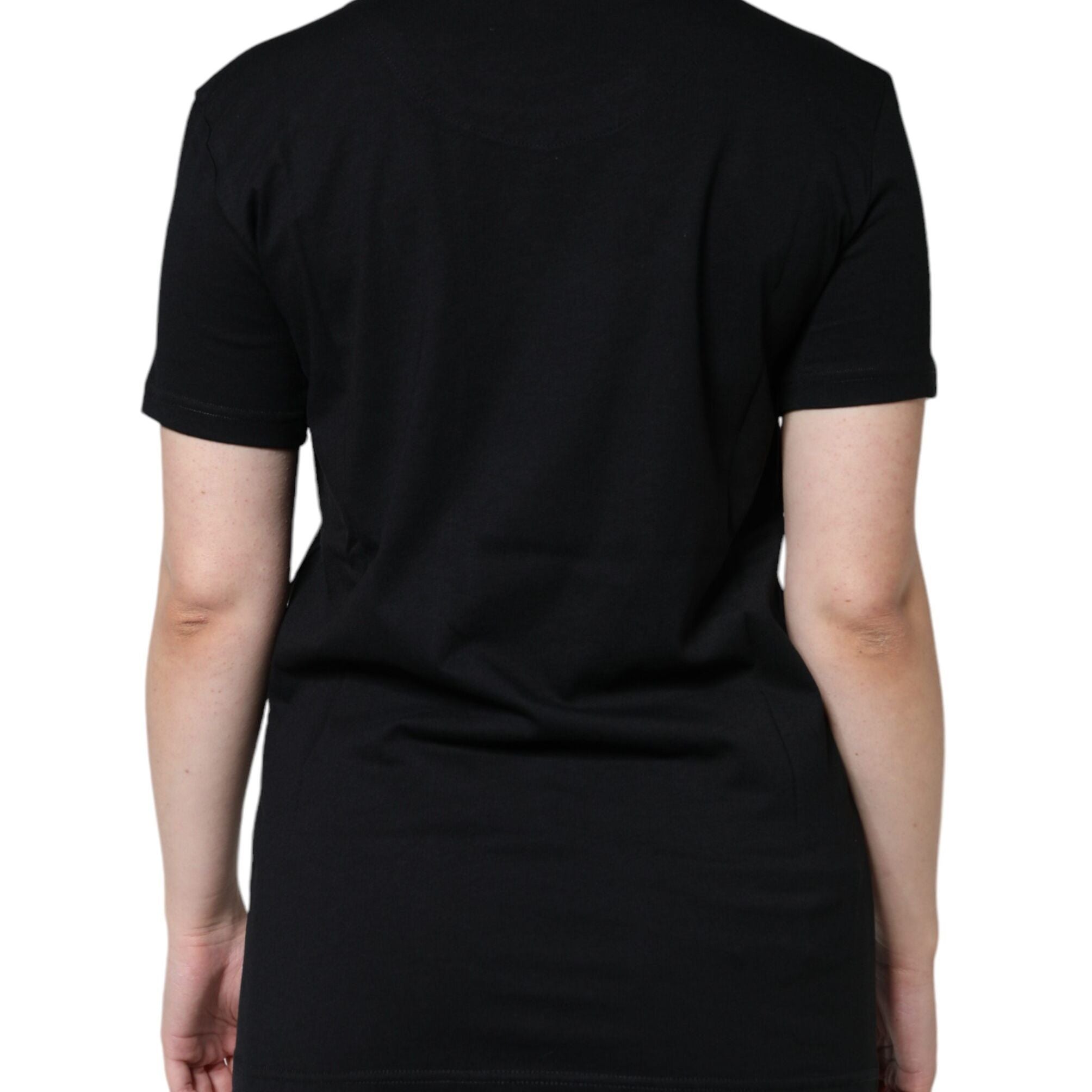 Dolce & Gabbana Black Cotton Crew Neck Short Sleeve T-shirt