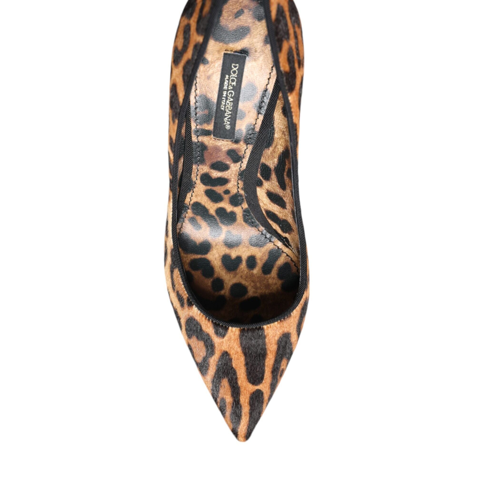 Dolce & Gabbana Brown Leopard Calf Hair Heels Pumps Shoes