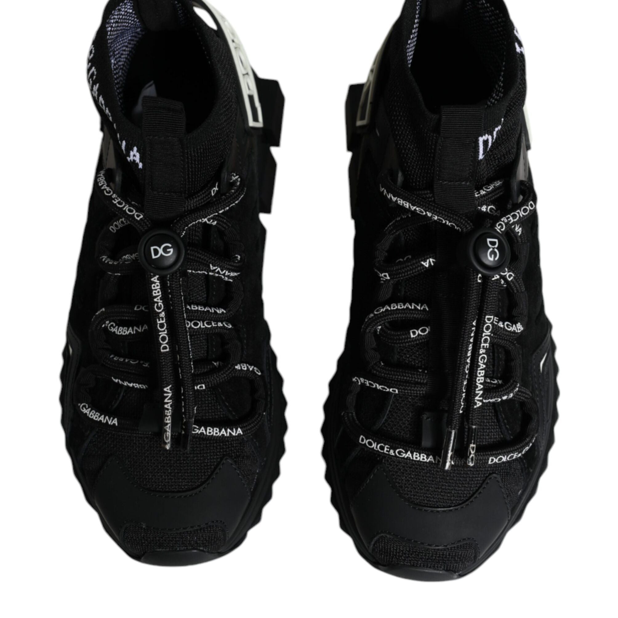 Dolce & Gabbana Black Sorrento Socks Logo Sneakers Shoes