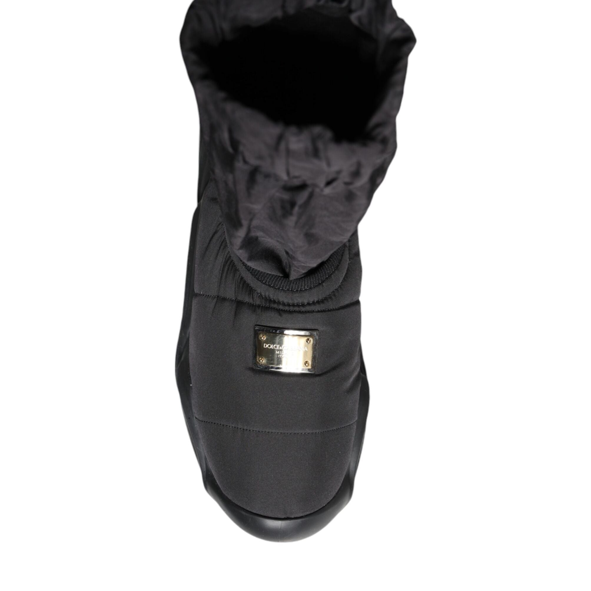 Dolce & Gabbana Black Slip On Wave Socks Sneakers Shoes