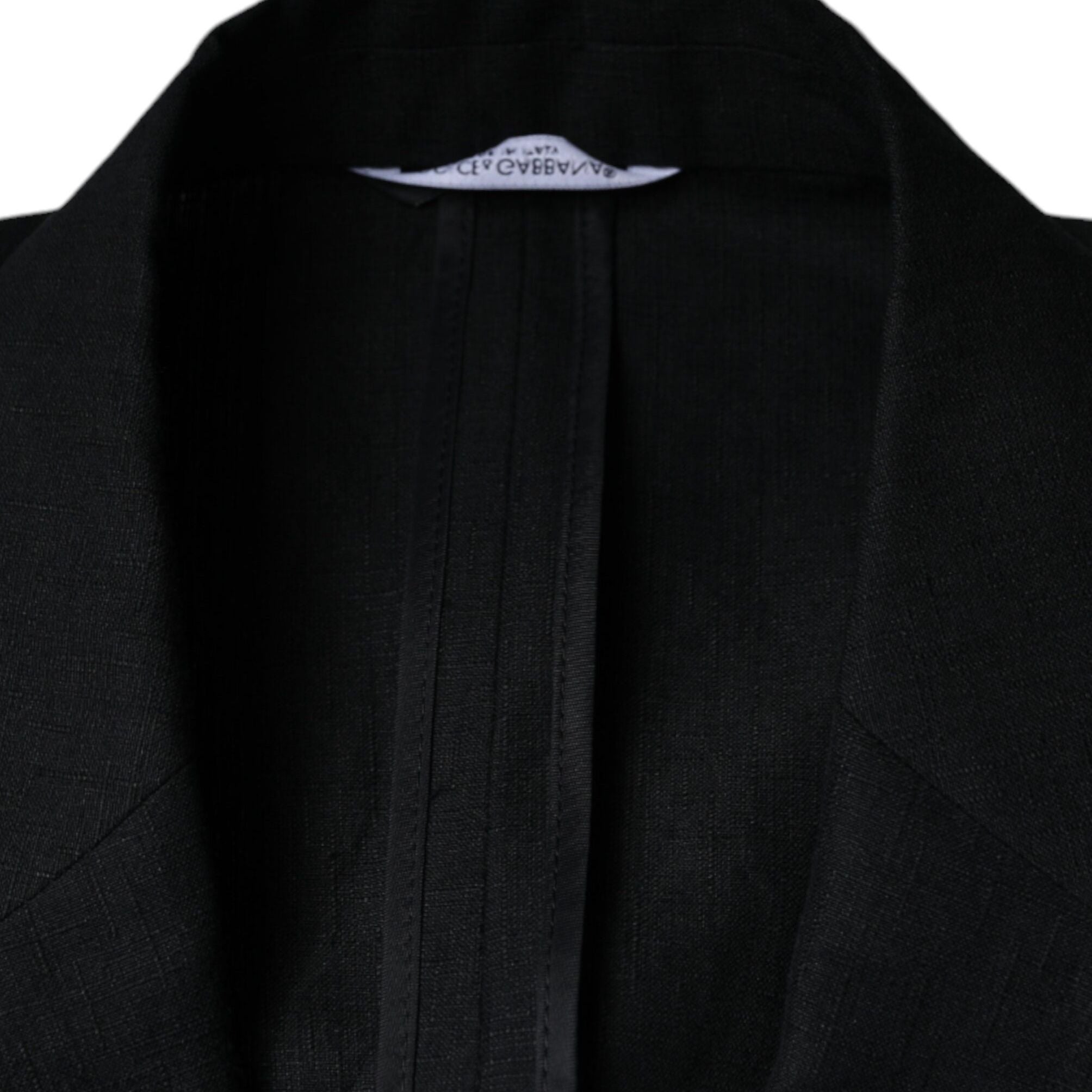 Dolce & Gabbana Black Linen Double Breasted Dress Blazer