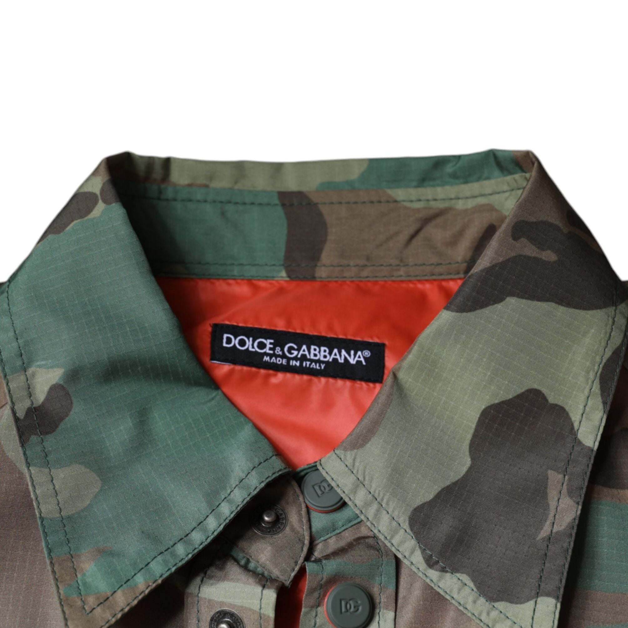 Dolce & Gabbana Multicolor Camouflage Button Down Shirt