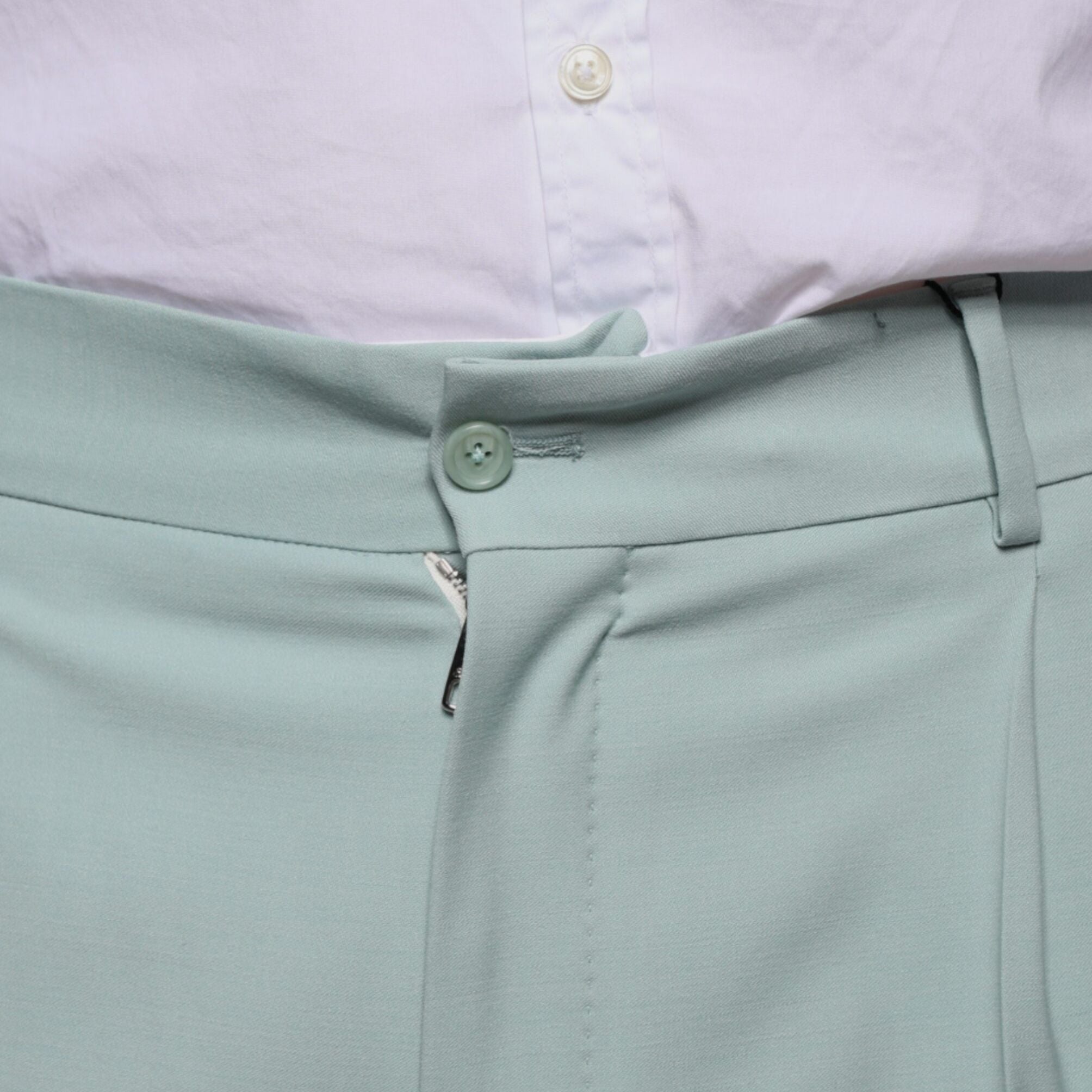 Dolce & Gabbana Mint Green Cotton Dress Pants