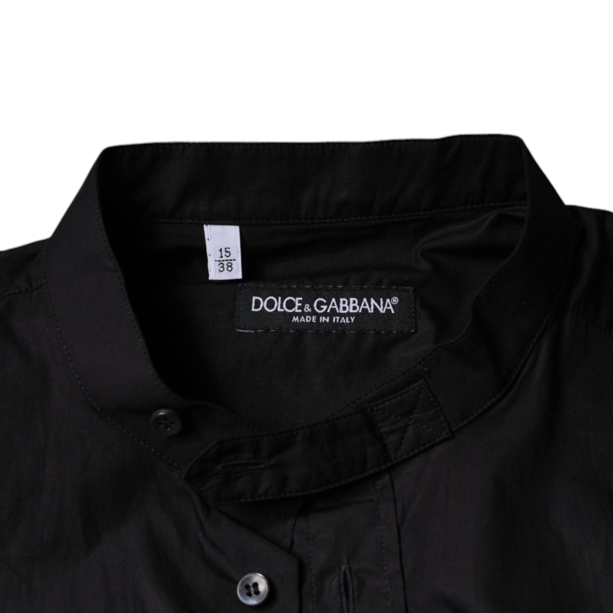 Dolce & Gabbana Black Cotton Button Down Men Casual Shirt