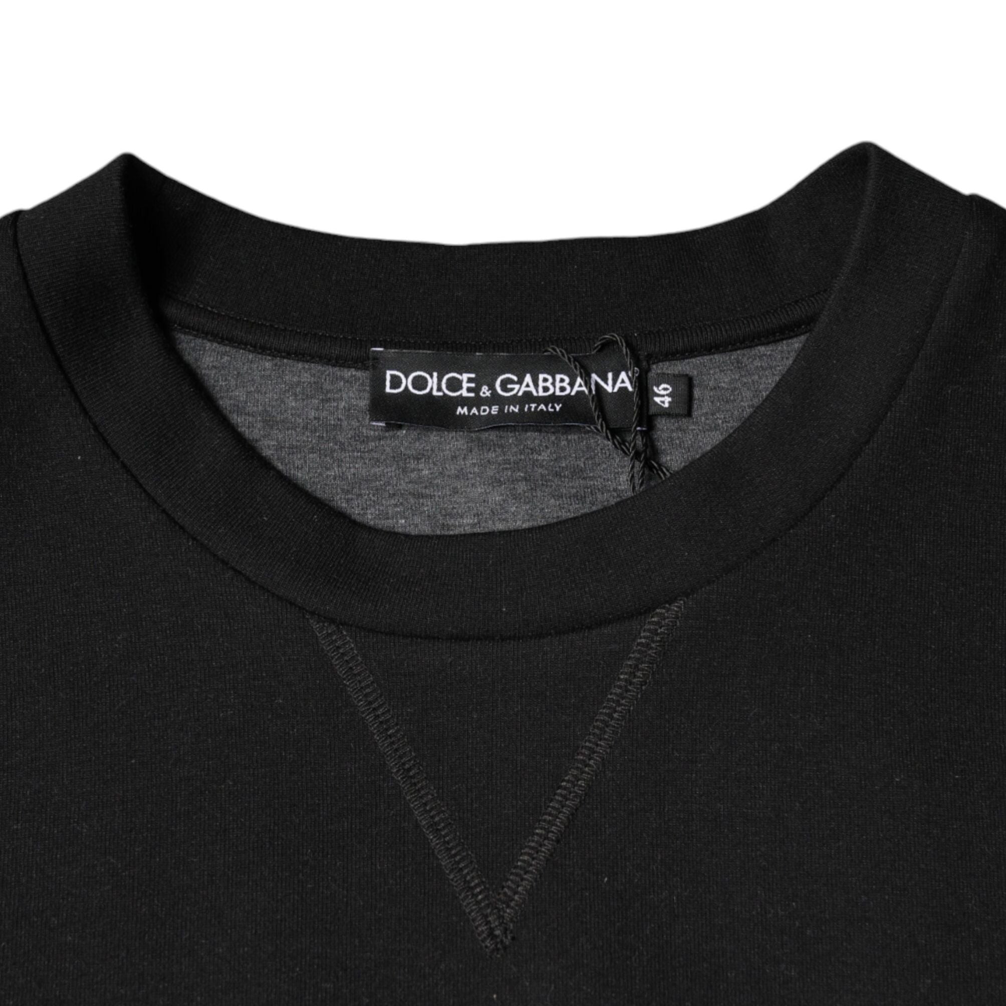 Dolce & Gabbana Black Logo Print CrewNeck Sweatshirt Sweater