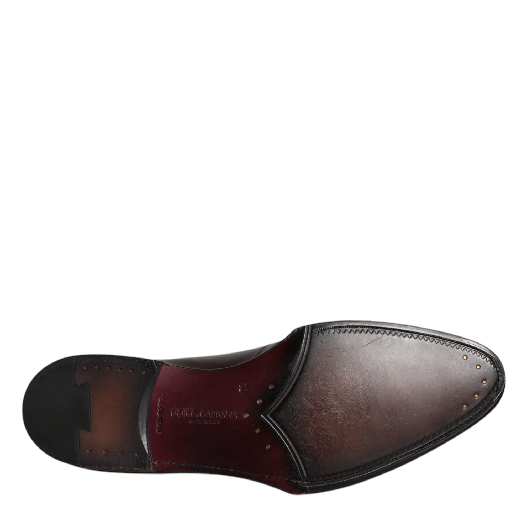 Dolce & Gabbana Brown Leather Lace Up Men Derby Formal Shoes