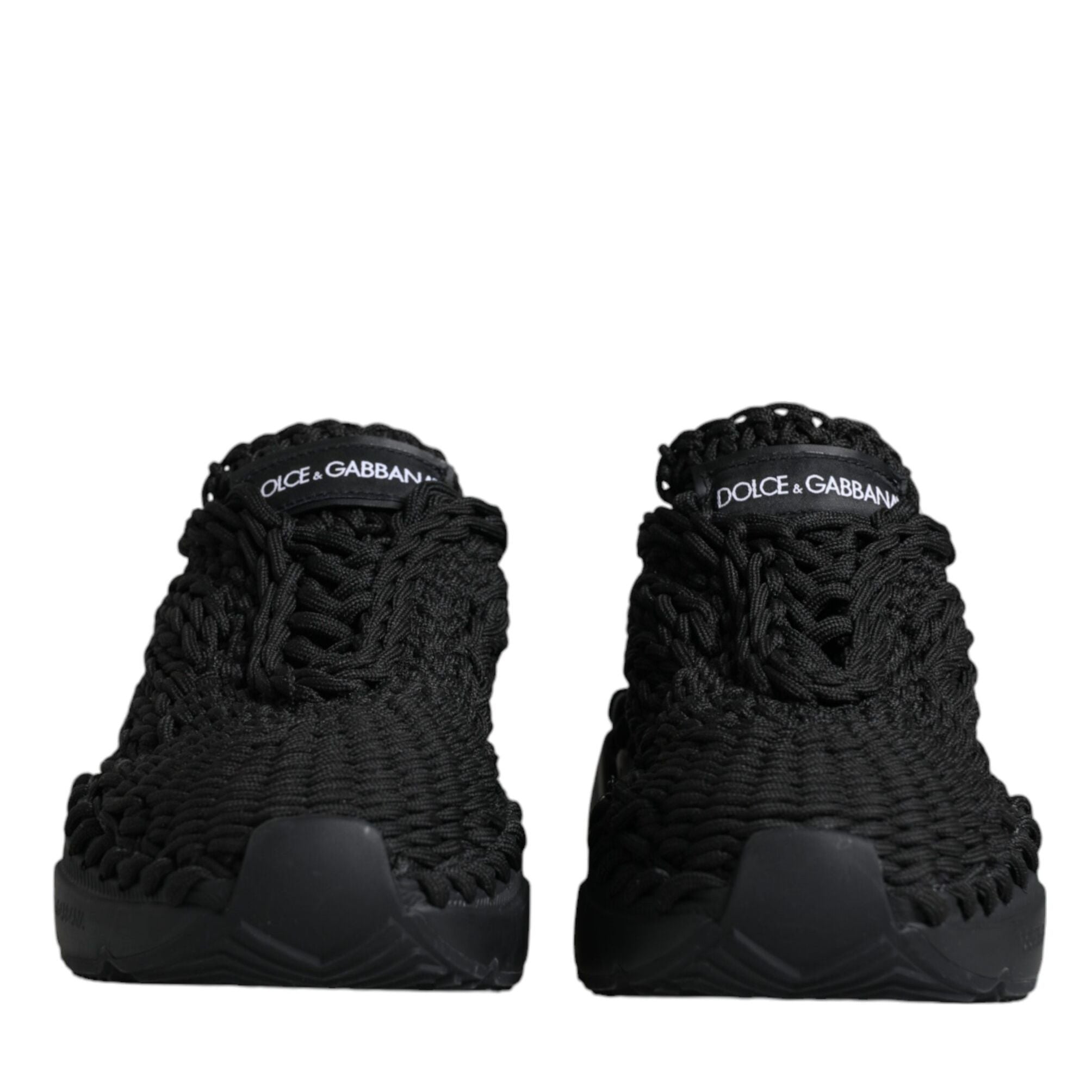 Dolce & Gabbana Black Knitted Daymaster Sneakers Shoes