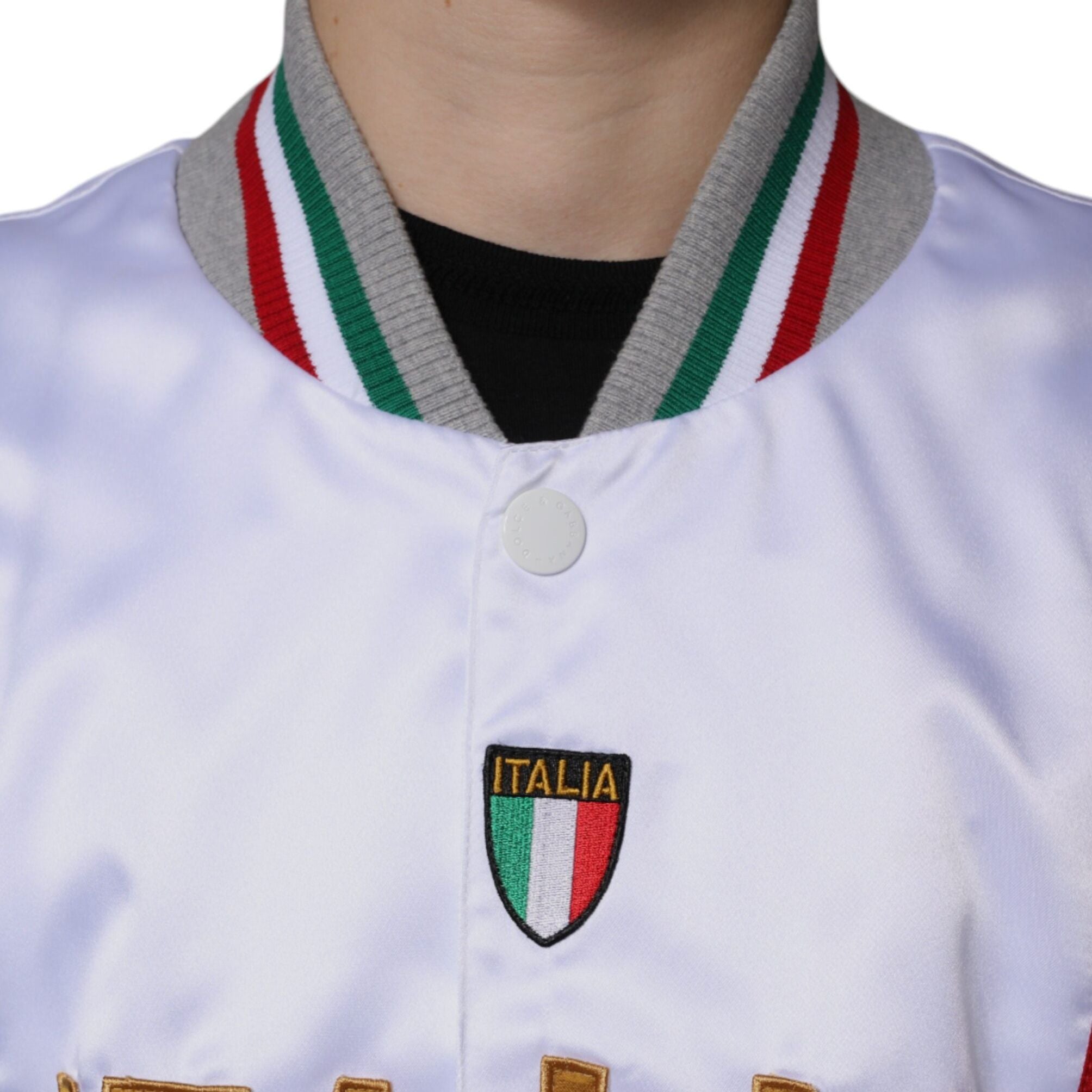 Dolce & Gabbana Multicolor Italia Button Down Bomber Jacket