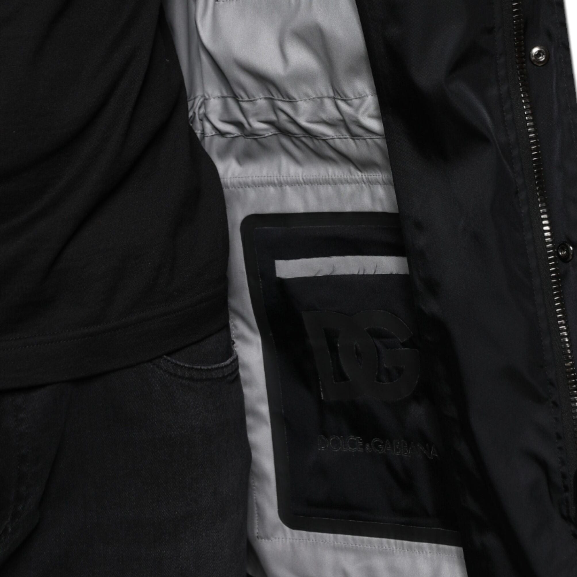 Dolce & Gabbana Black Nylon Winter Men Parka Coat Jacket