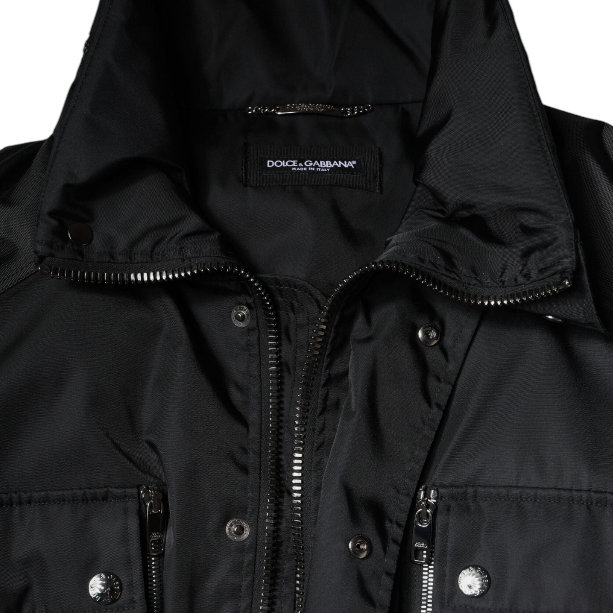 Dolce & Gabbana Black Nylon Winter Men Parka Coat Jacket