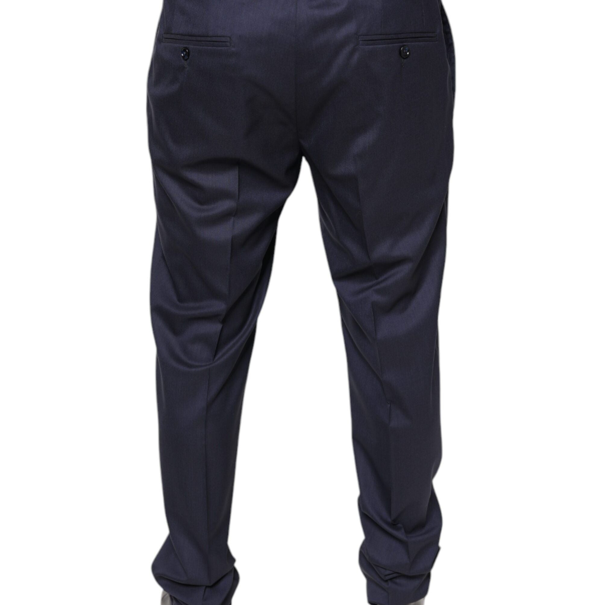 Dolce & Gabbana Blue Wool Skinny Formal Dress Pants